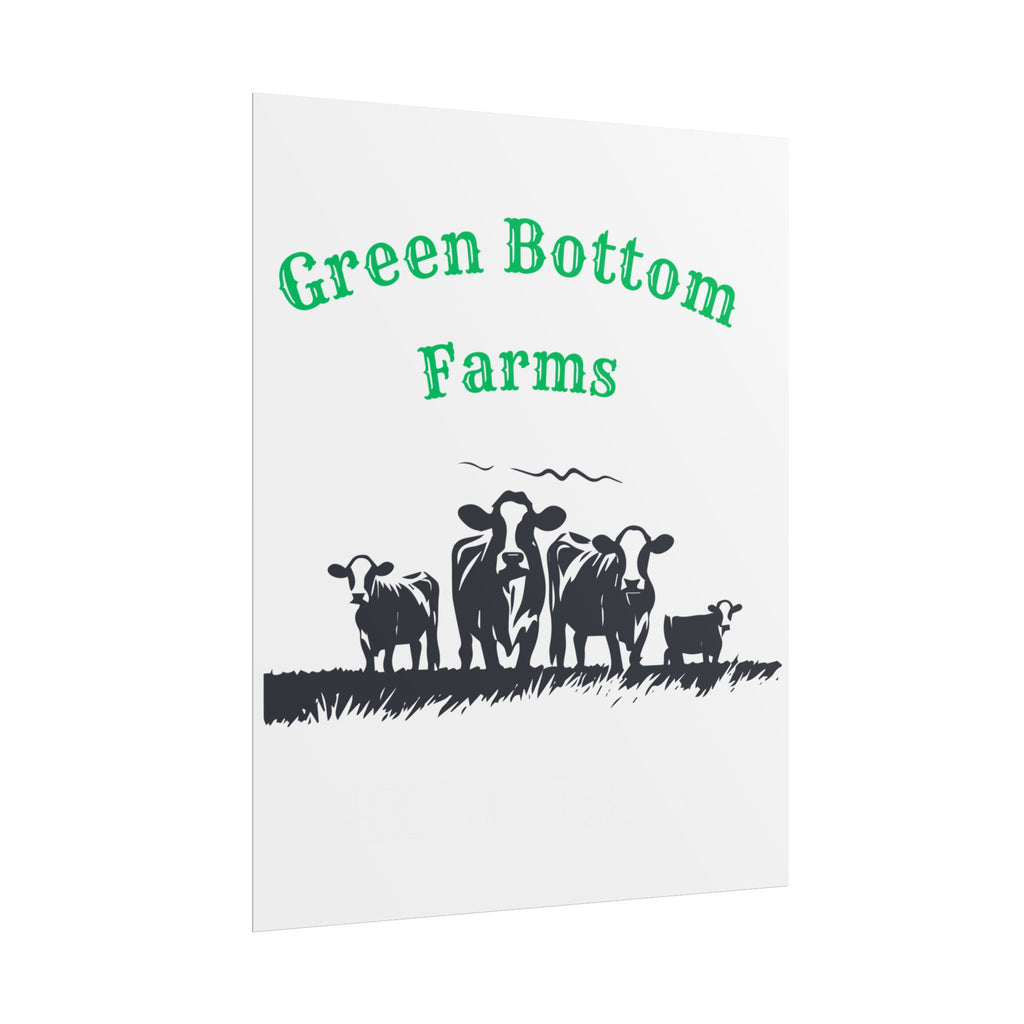 Farmhouse Rolled Posters, Cow Art Decor, Green Bottom Farms, Country Home, Rustic Wall Art, Farmhouse Decor, Animal Wall Prints