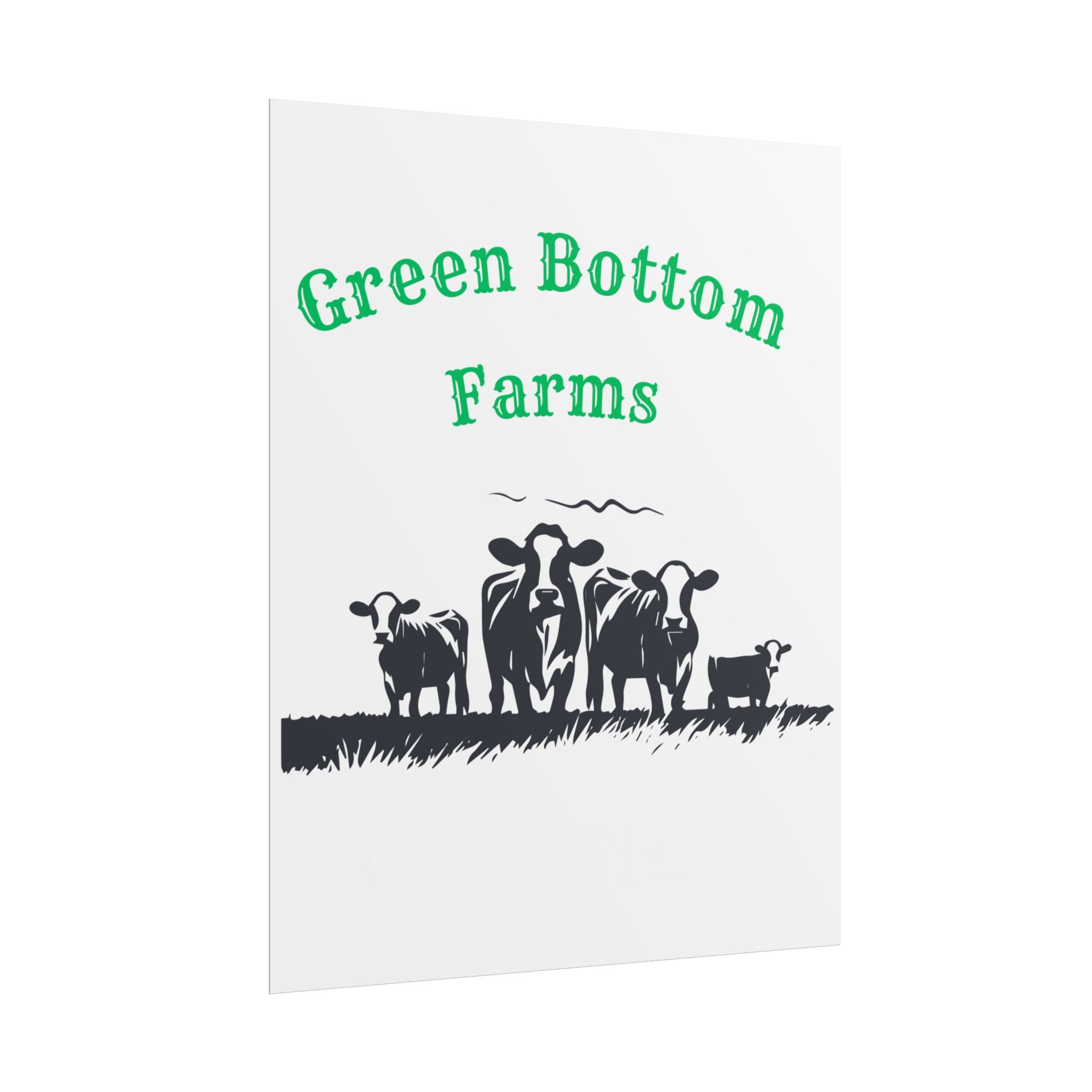 Farmhouse Rolled Posters, Cow Art Decor, Green Bottom Farms, Country Home, Rustic Wall Art, Farmhouse Decor, Animal Wall Prints