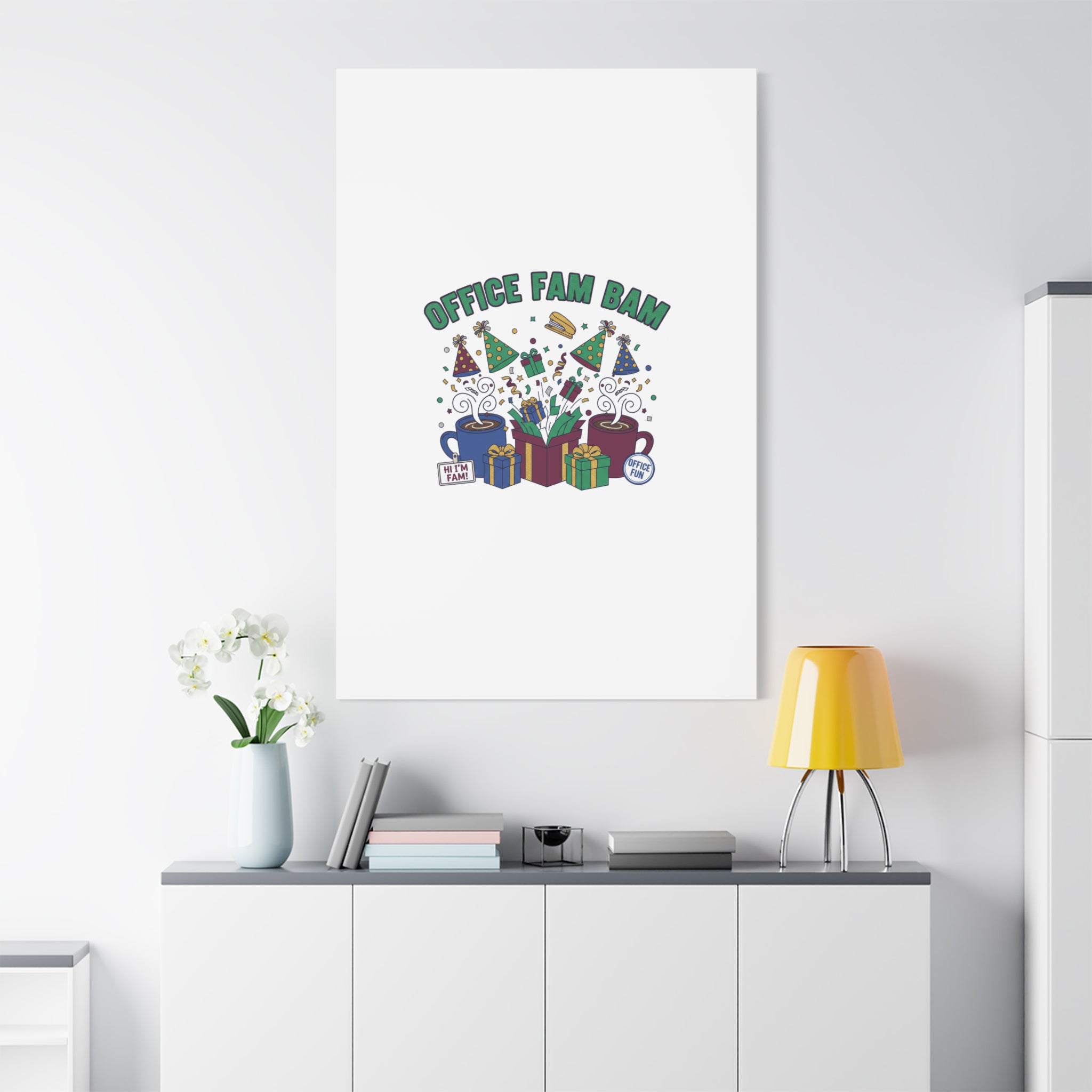 Office Fam Bam Canvas | Festive Office Party Decor, Secret Santa Humor