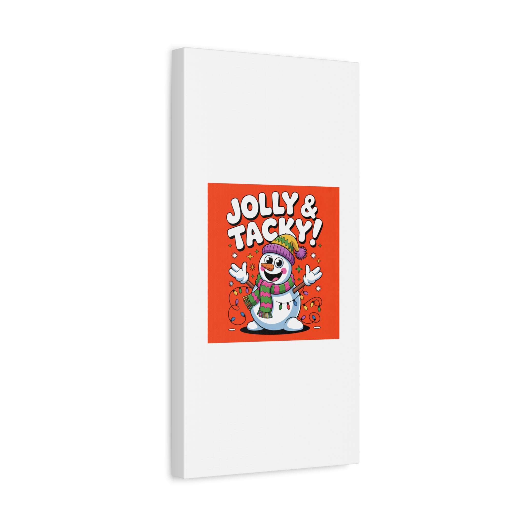 Jolly & Tacky Snowman Matte Canvas | ugly Christmas sweater novelty, festive gag