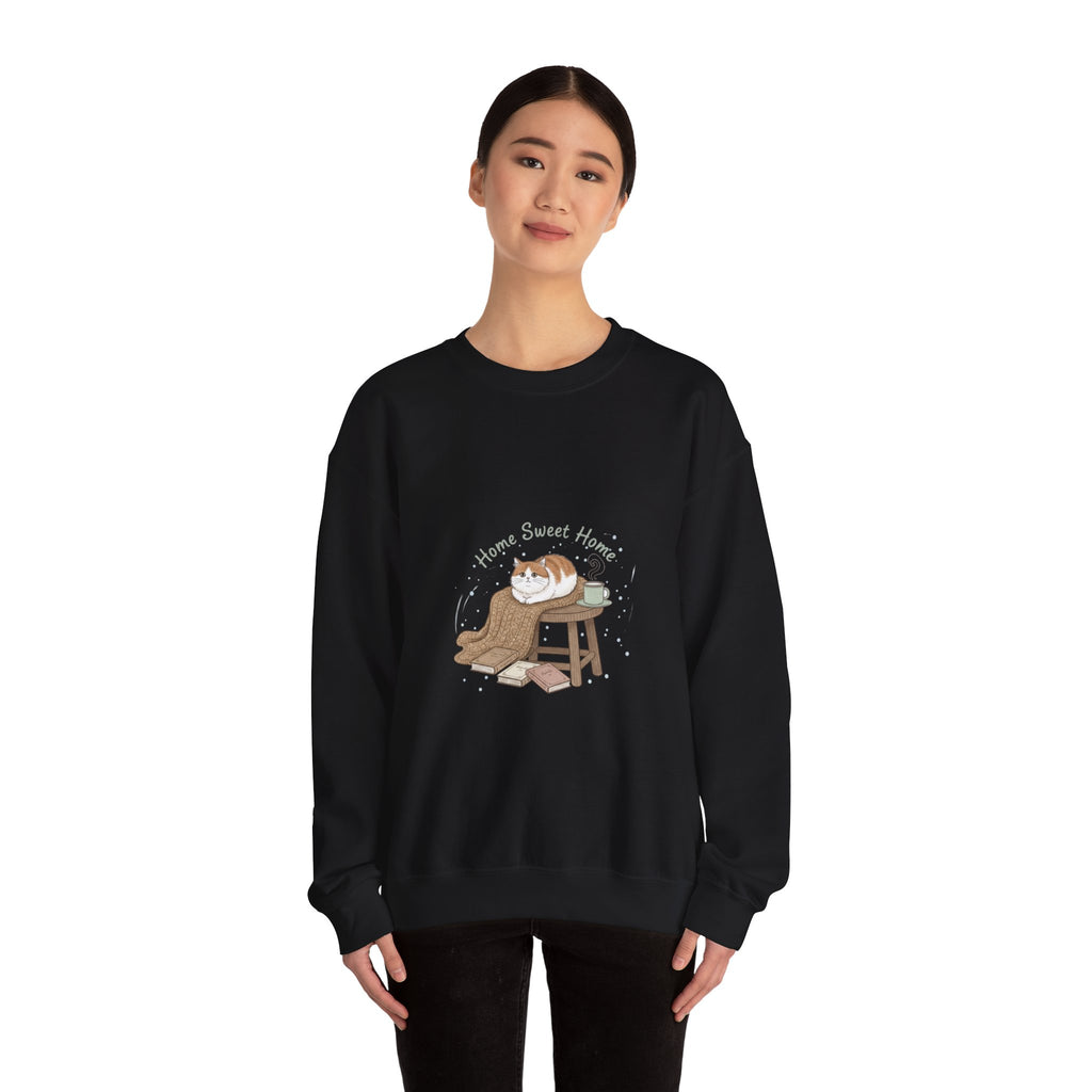 Home Sweet Home cat illustration Sweatshirt | introvert sweater, cozy winter shirt