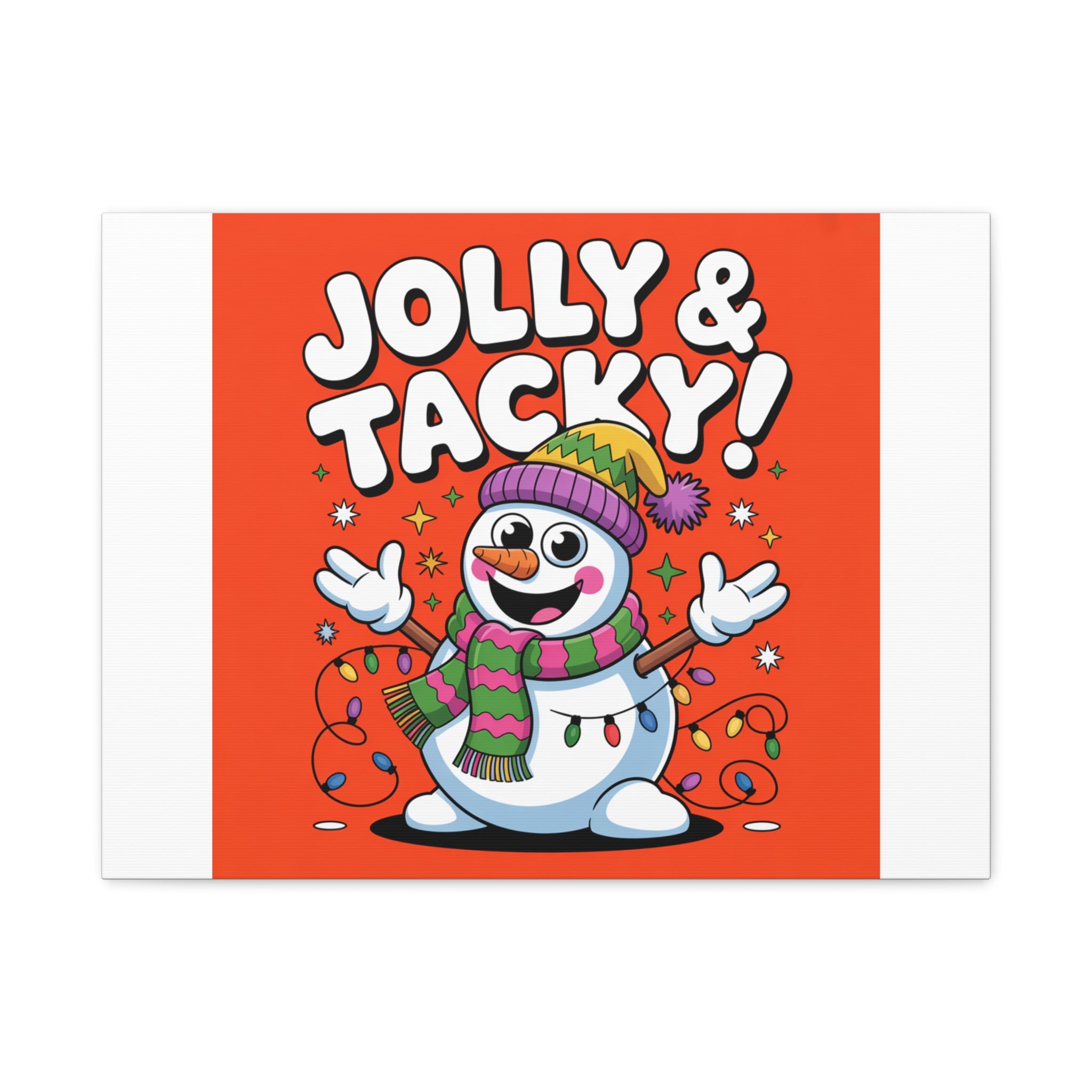Jolly & Tacky Snowman Matte Canvas | ugly Christmas sweater novelty, festive gag