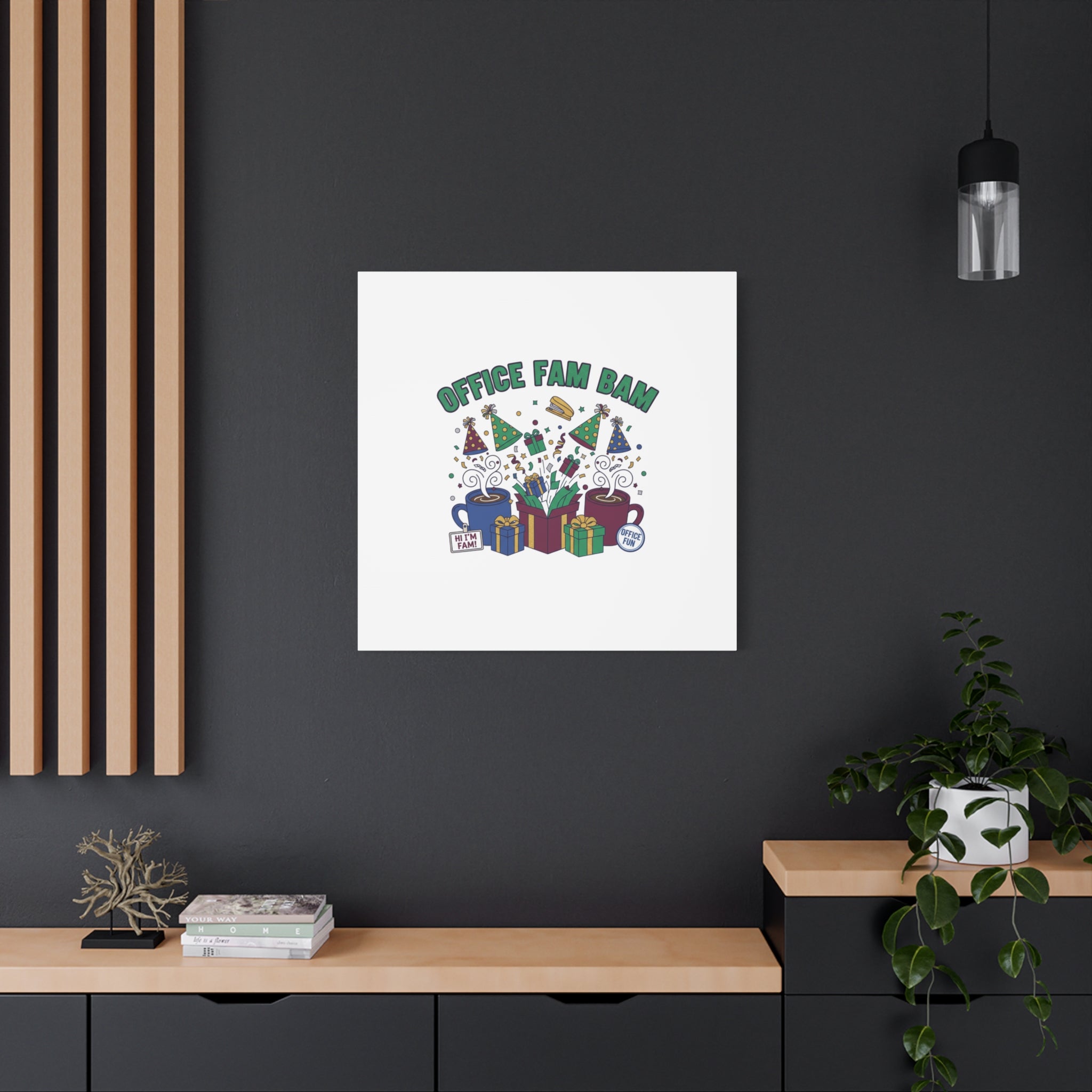Office Fam Bam Canvas | Festive Office Party Decor, Secret Santa Humor