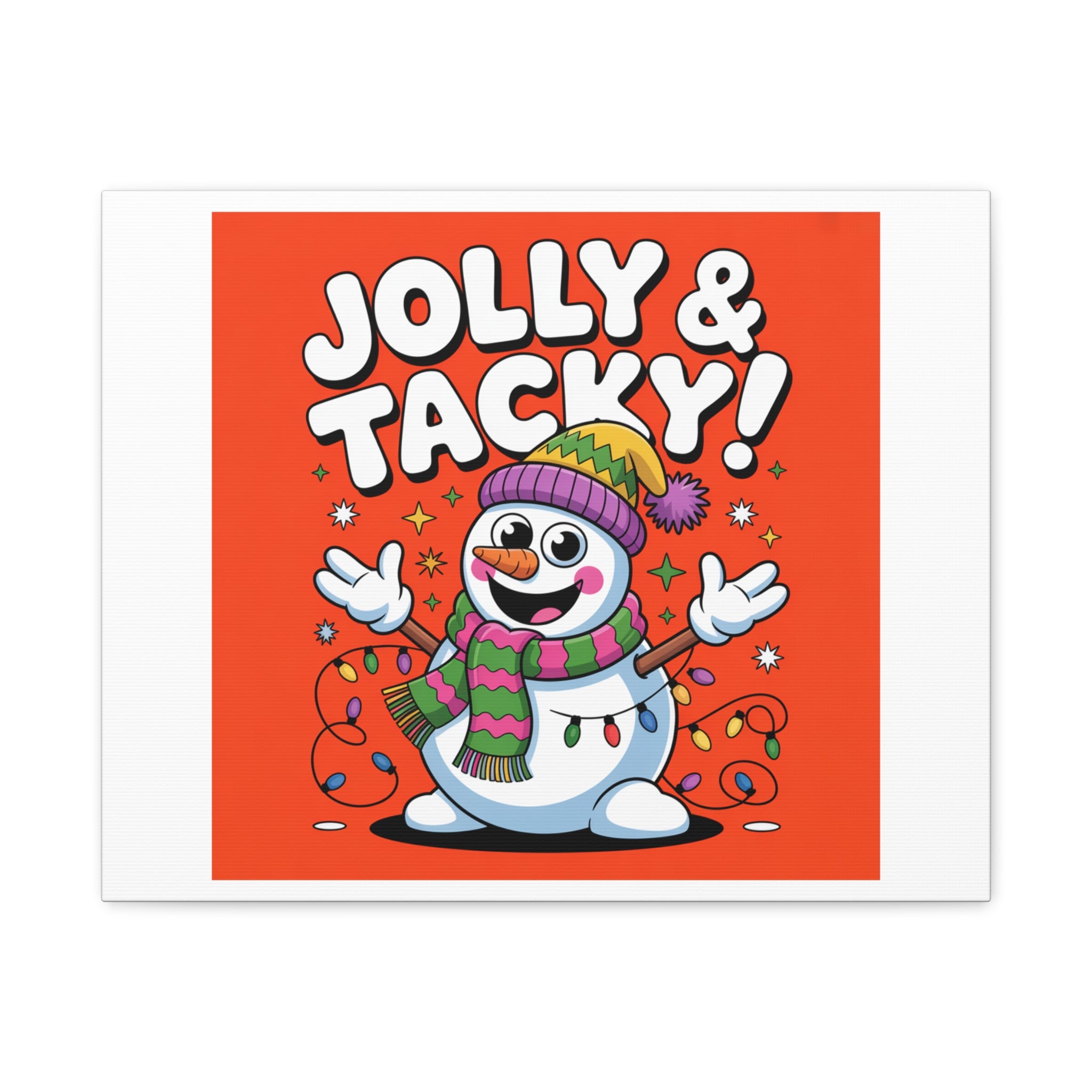 Jolly & Tacky Snowman Matte Canvas | ugly Christmas sweater novelty, festive gag