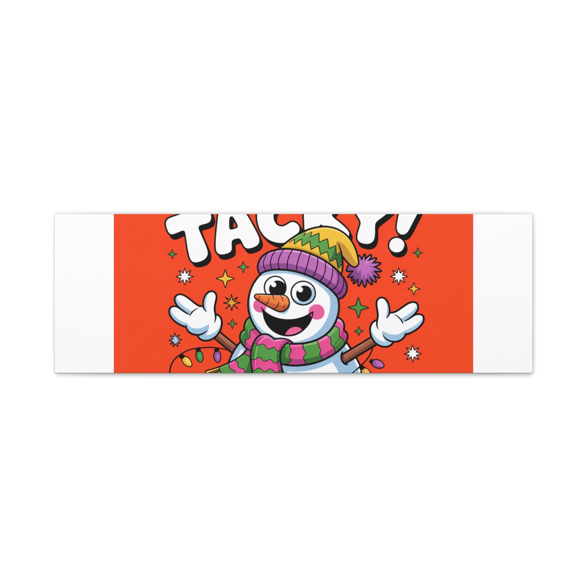 Jolly & Tacky Snowman Matte Canvas | ugly Christmas sweater novelty, festive gag
