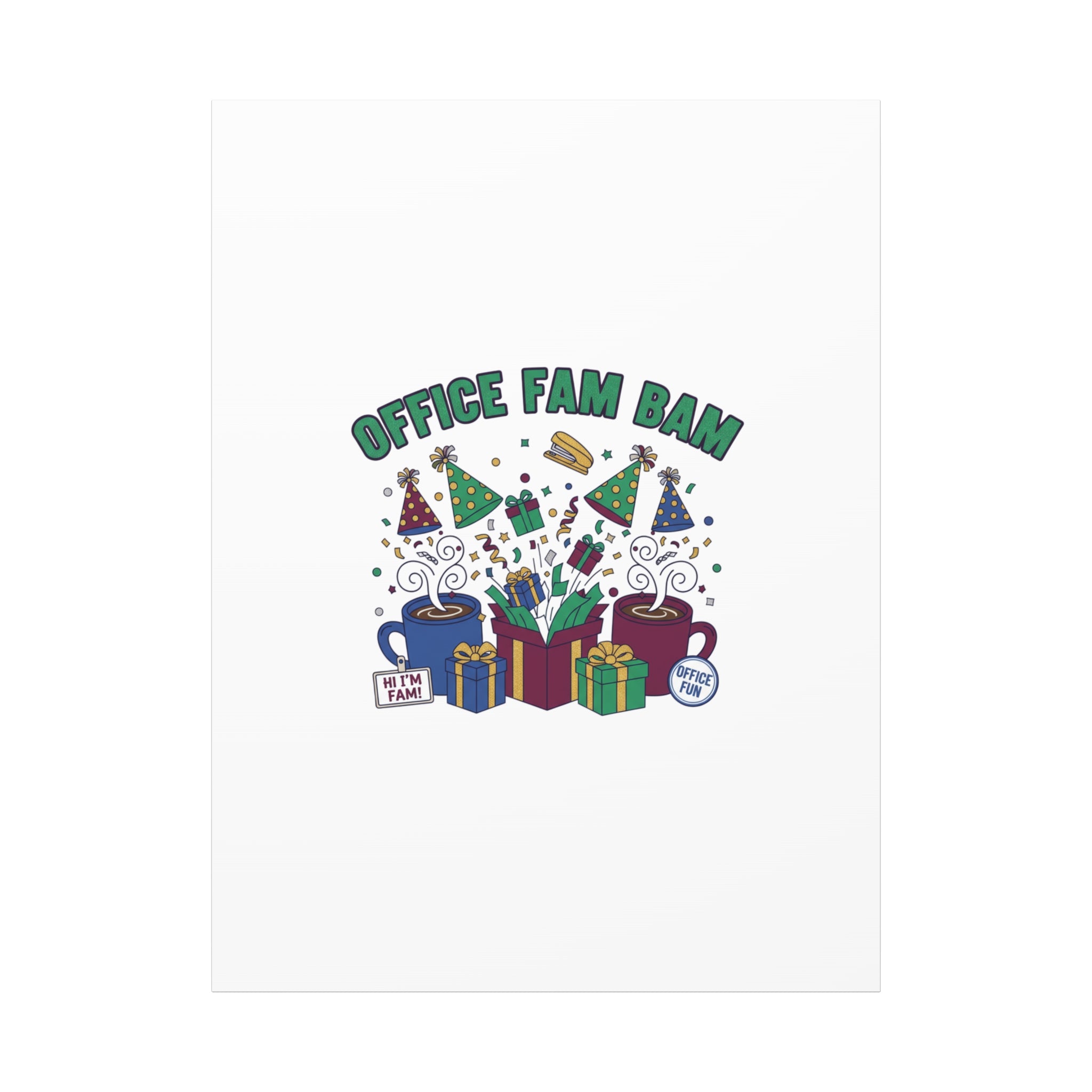 Office Fam Bam Canvas | Festive Office Party Decor, Secret Santa Humor