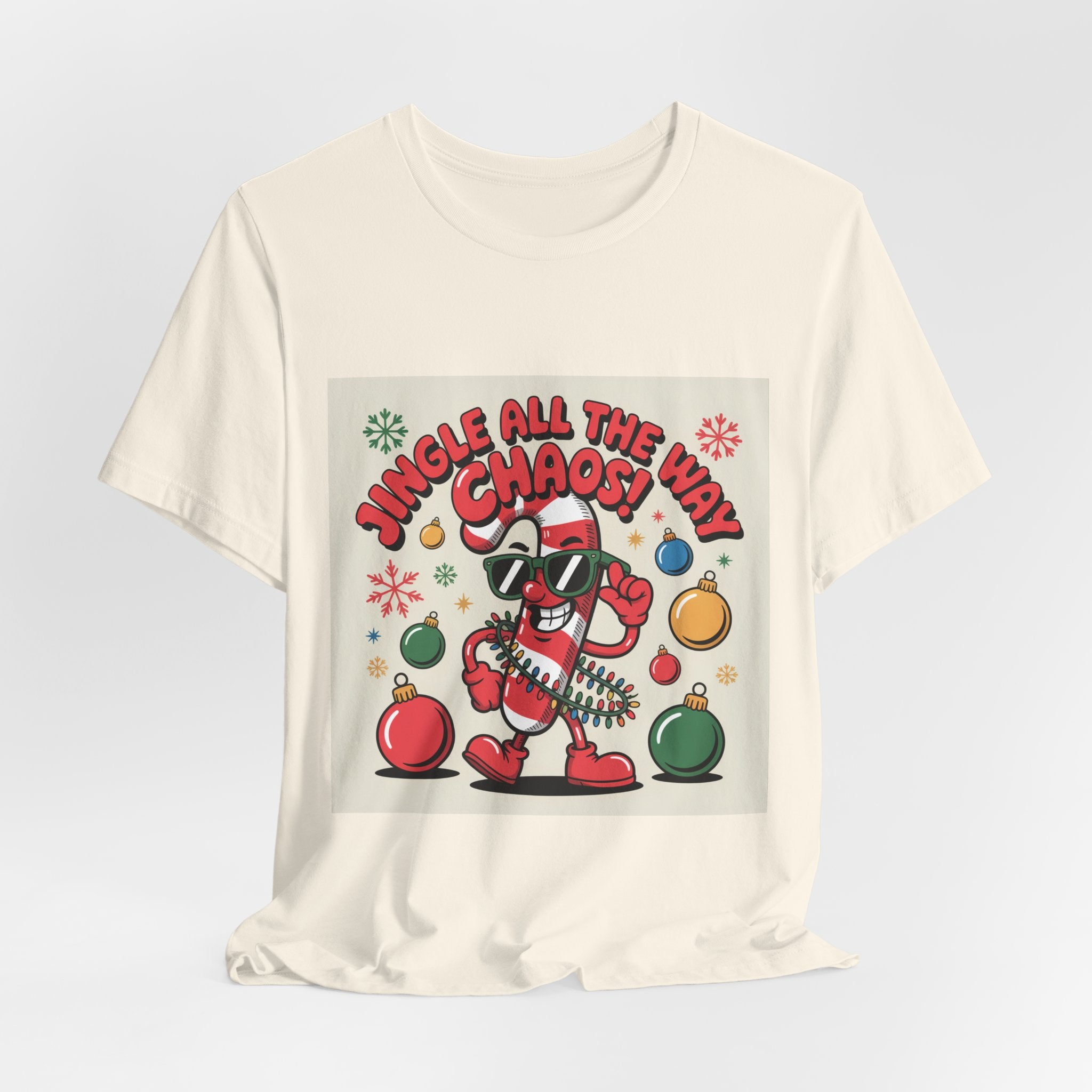 Jingle All The Chaos T-Shirt | ugly Christmas sweater, festive gag tee