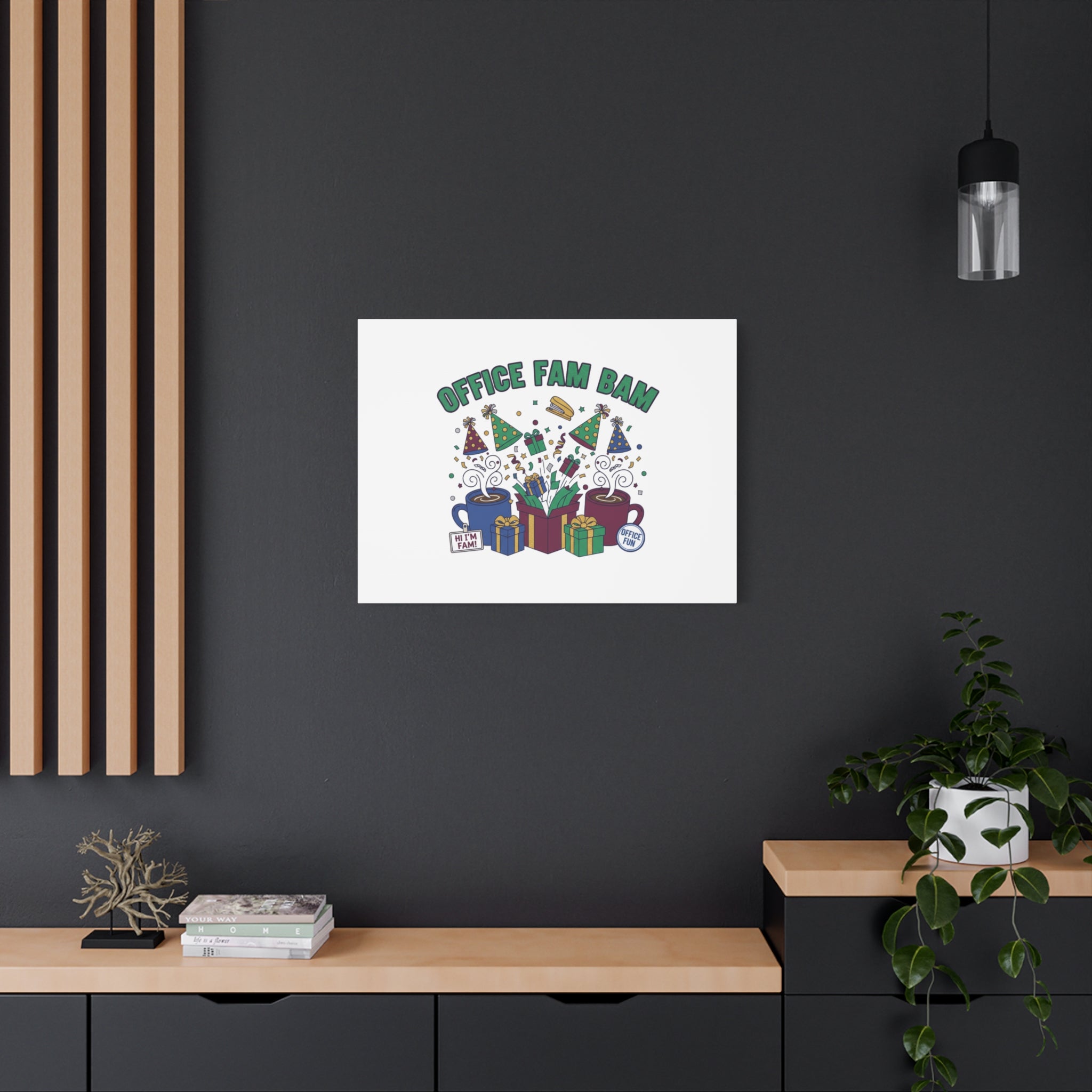 Office Fam Bam Canvas | Festive Office Party Decor, Secret Santa Humor