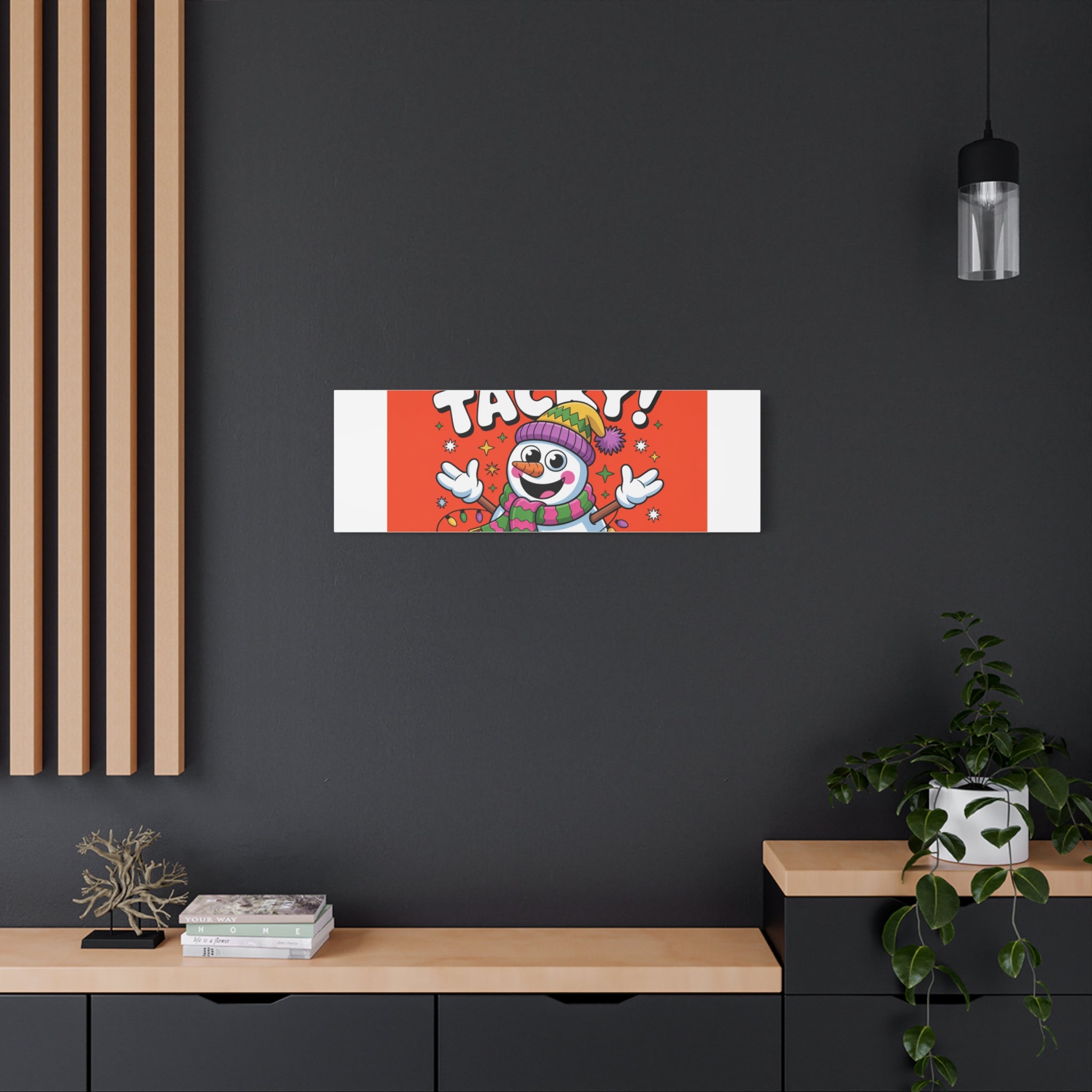 Jolly & Tacky Snowman Matte Canvas | ugly Christmas sweater novelty, festive gag