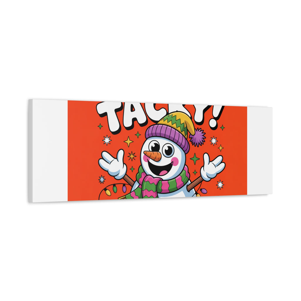 Jolly & Tacky Snowman Matte Canvas | ugly Christmas sweater novelty, festive gag