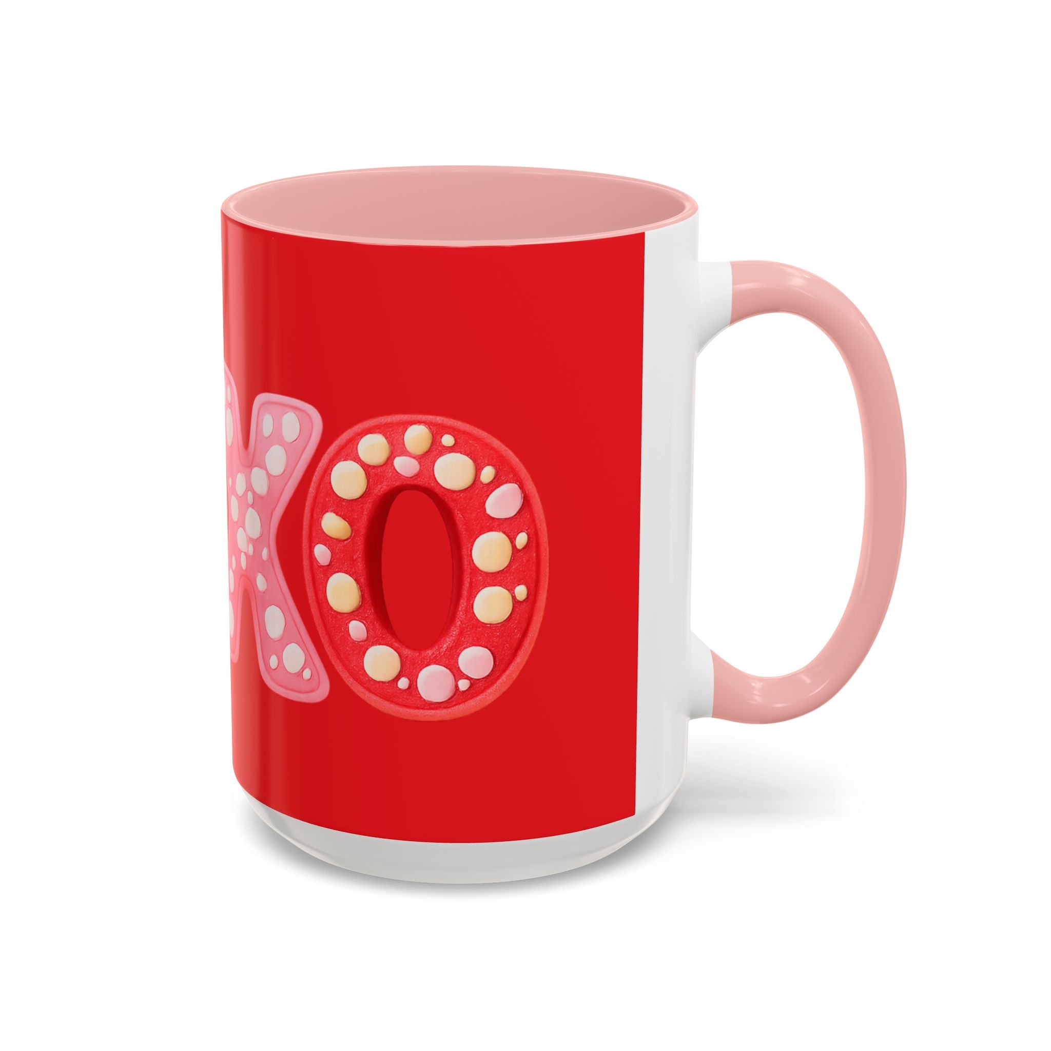 XO Valentine Coffee Mug — Red Accent Romantic Ceramic Mug
