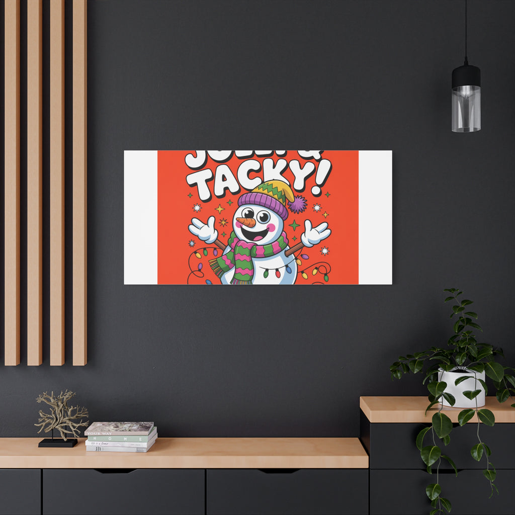 Jolly & Tacky Snowman Matte Canvas | ugly Christmas sweater novelty, festive gag