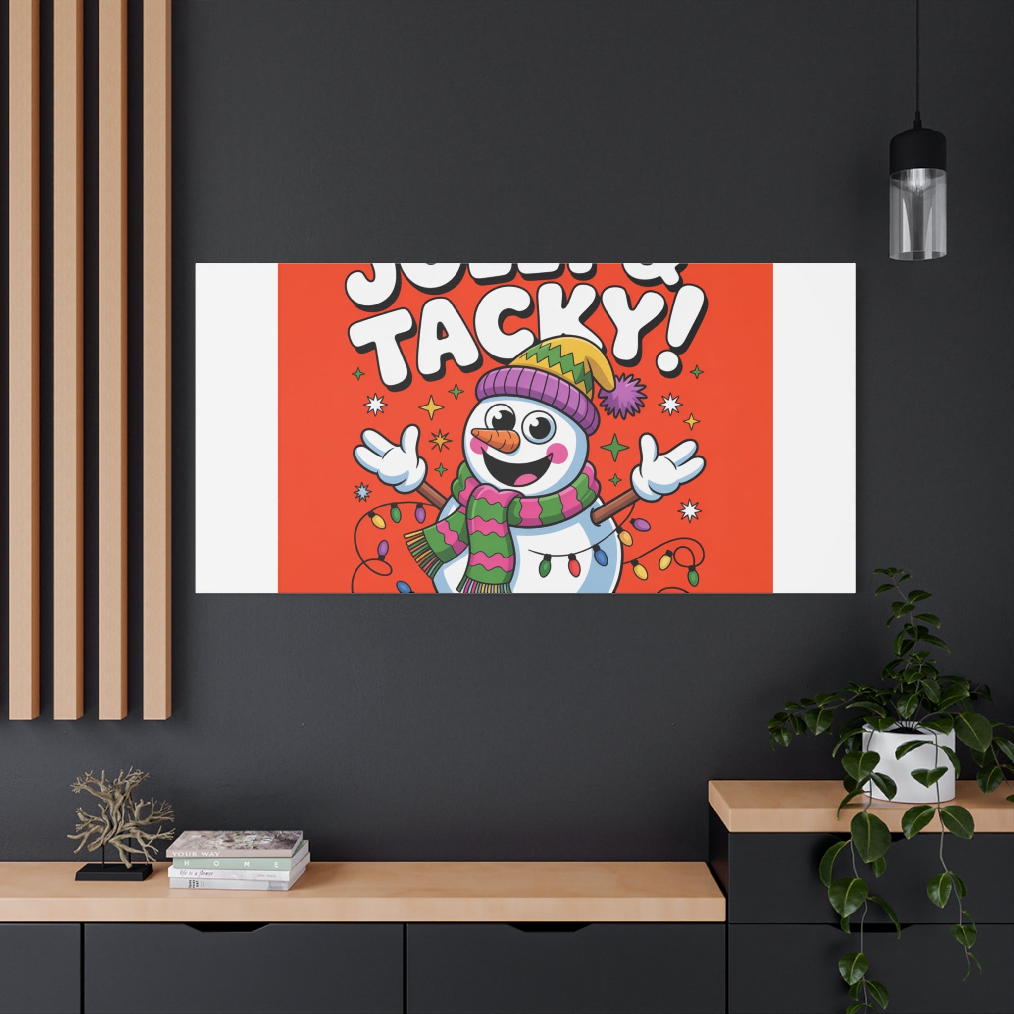 Jolly & Tacky Snowman Matte Canvas | ugly Christmas sweater novelty, festive gag
