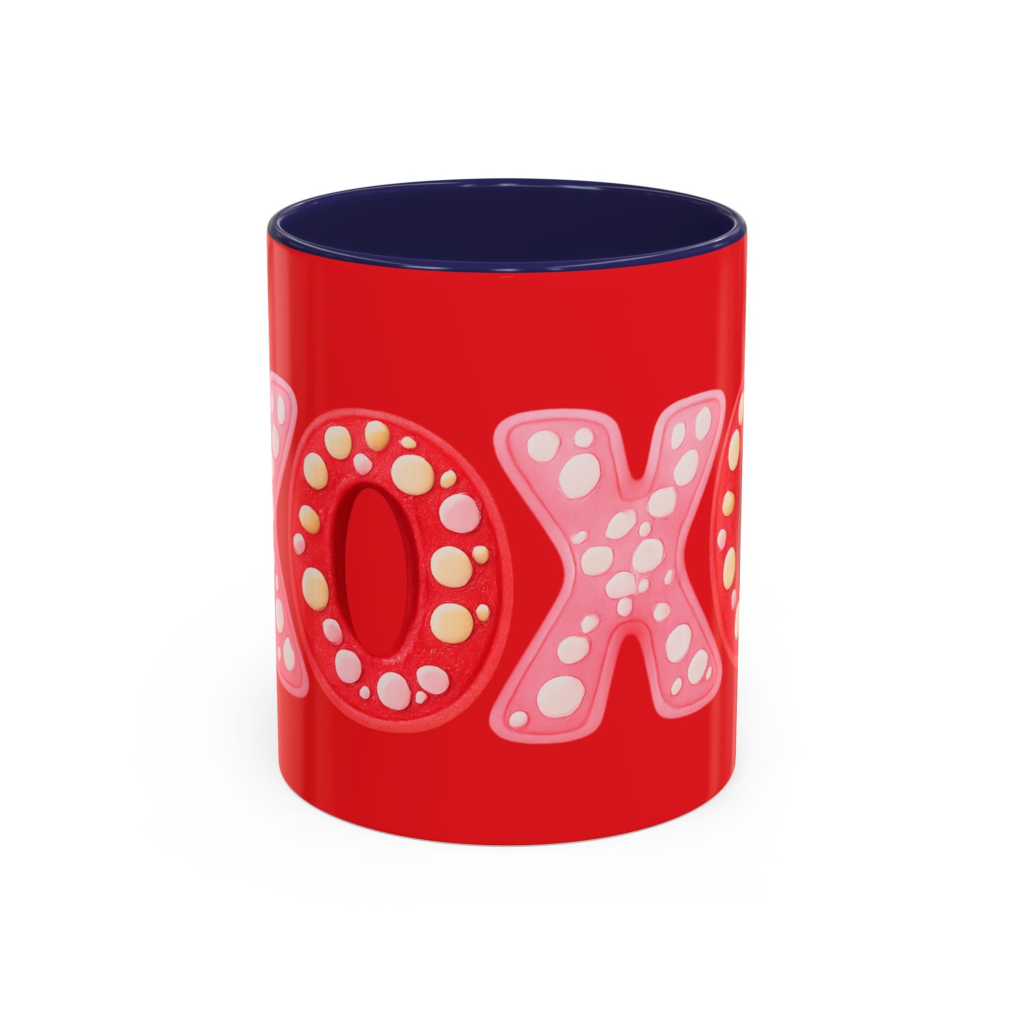 XO Valentine Coffee Mug — Red Accent Romantic Ceramic Mug