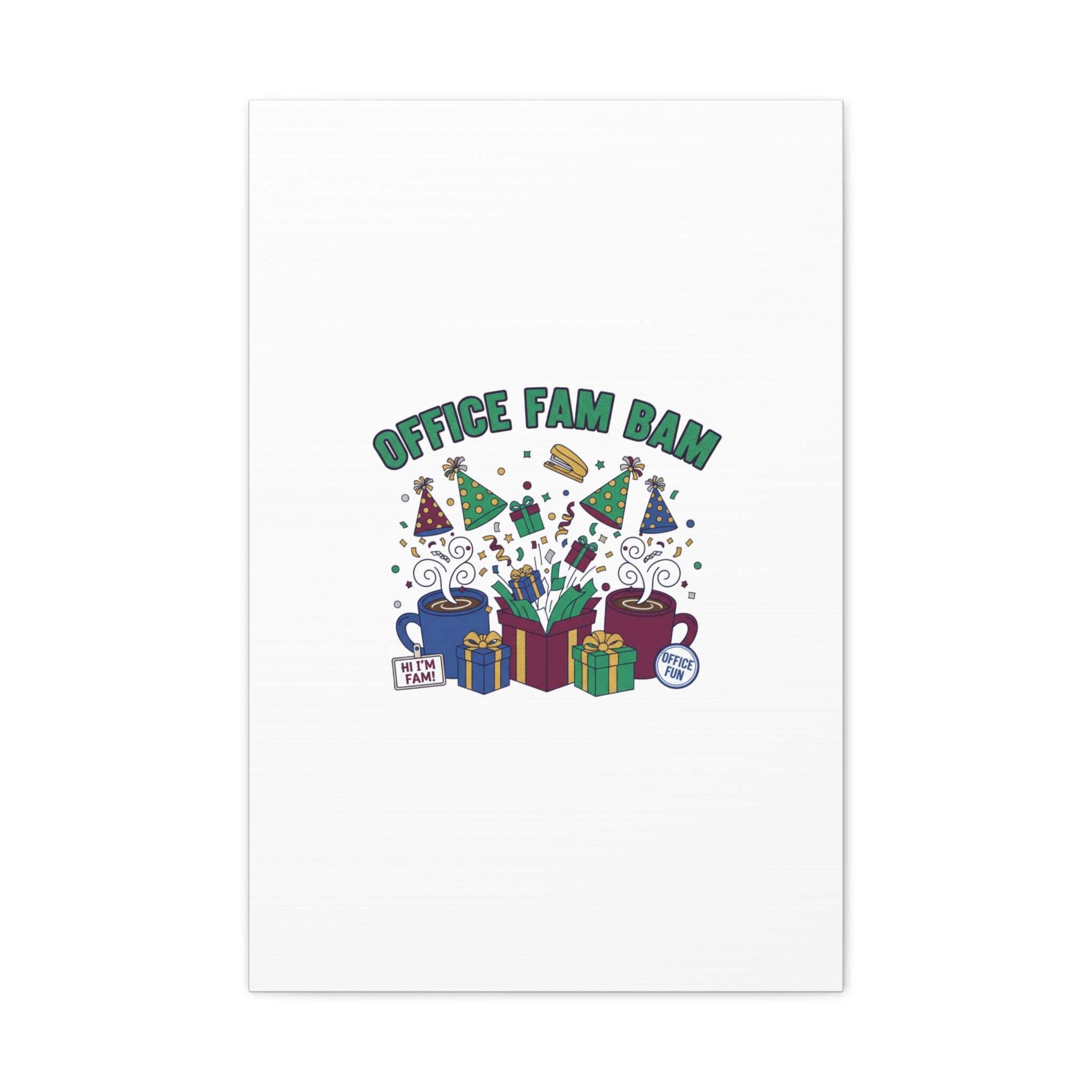Office Fam Bam Canvas | Festive Office Party Decor, Secret Santa Humor