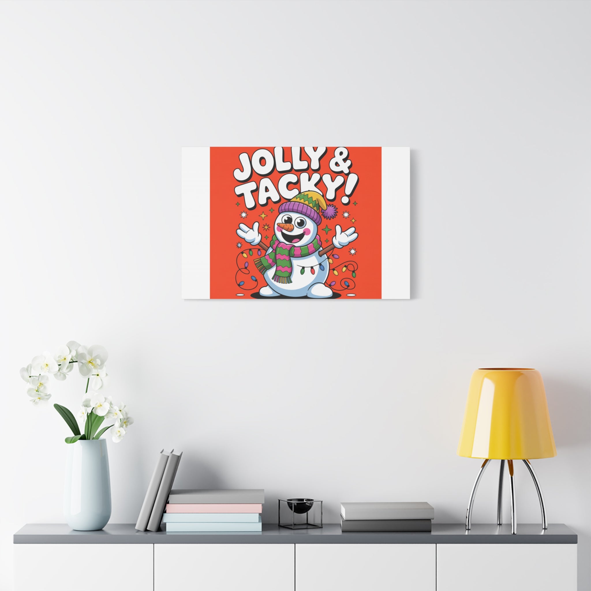 Jolly & Tacky Snowman Matte Canvas | ugly Christmas sweater novelty, festive gag