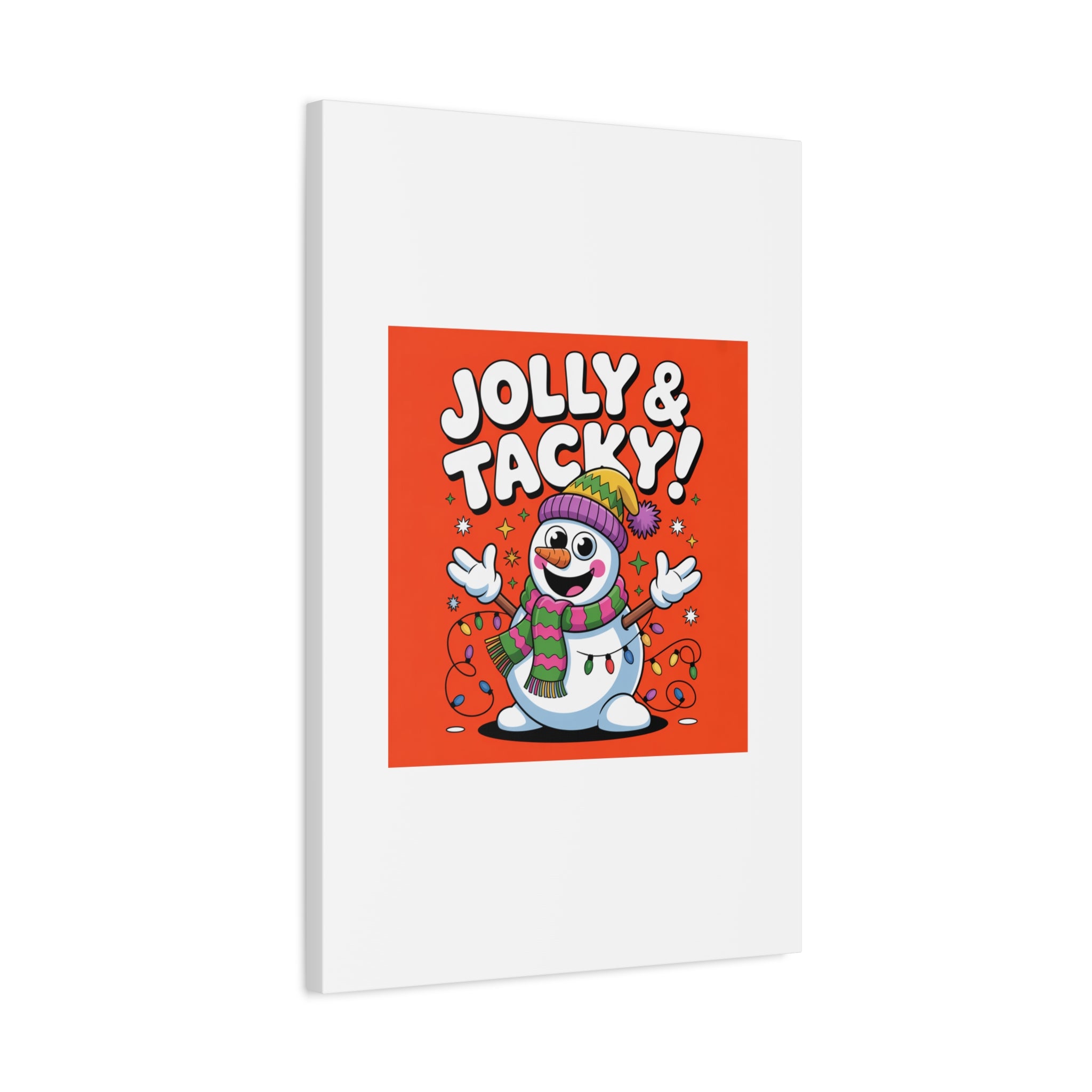 Jolly & Tacky Snowman Matte Canvas | ugly Christmas sweater novelty, festive gag