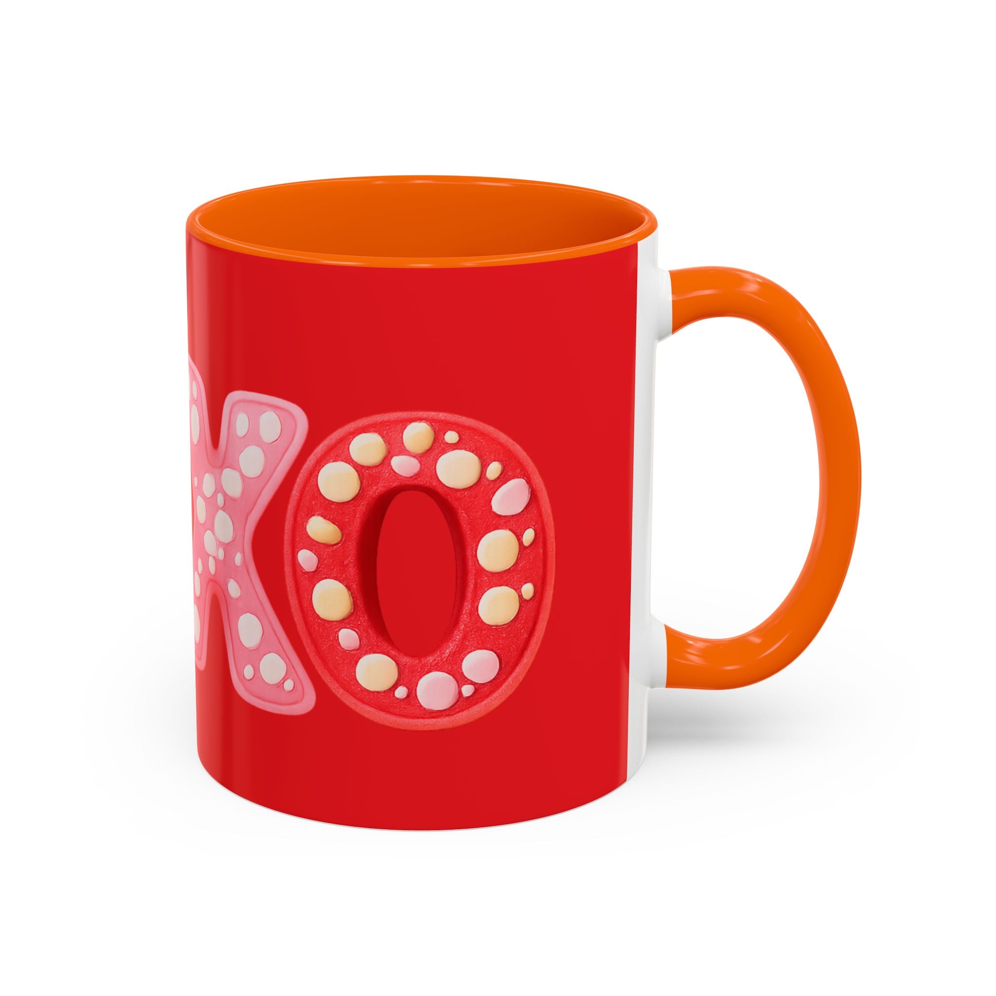 XO Valentine Coffee Mug — Red Accent Romantic Ceramic Mug