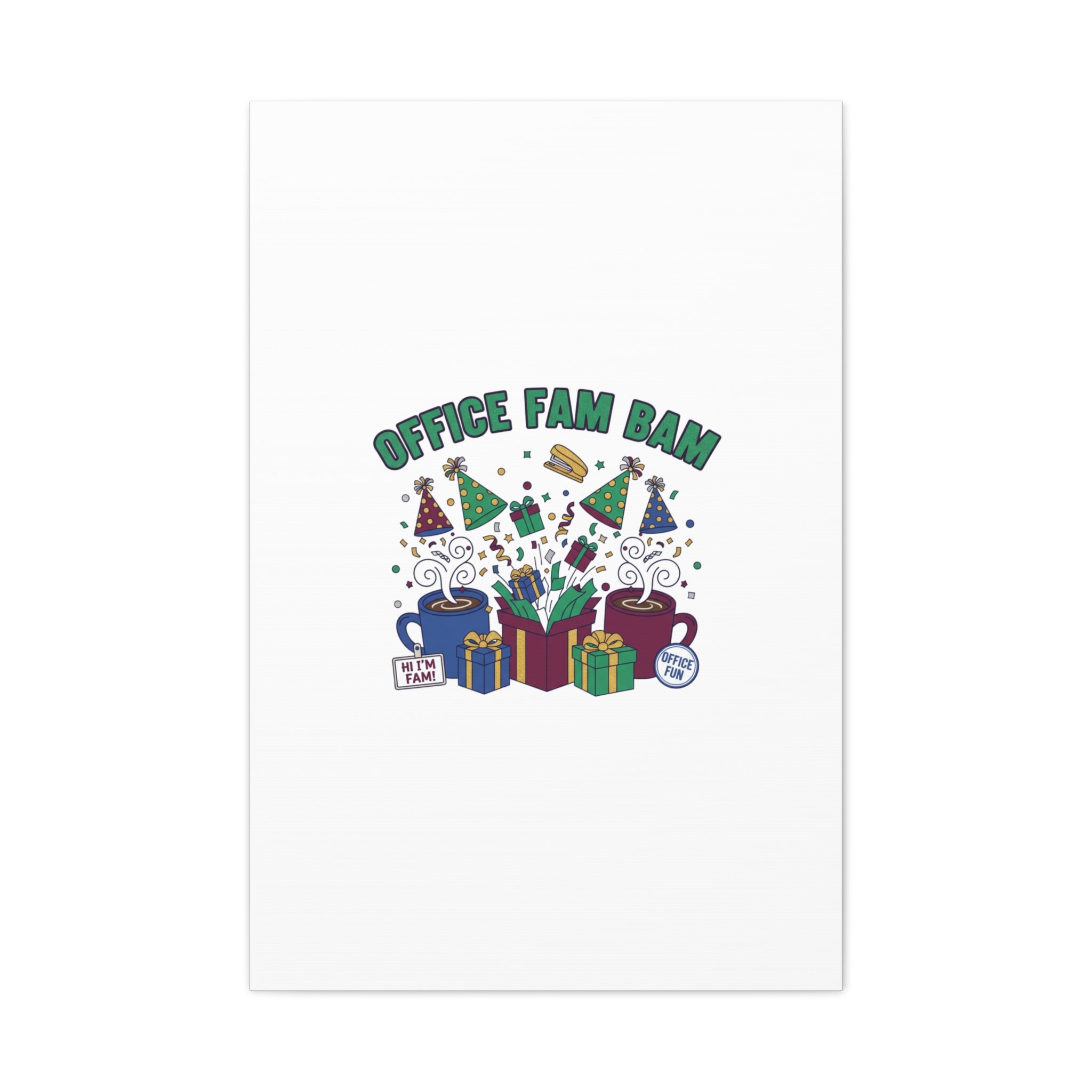 Office Fam Bam Canvas | Festive Office Party Decor, Secret Santa Humor