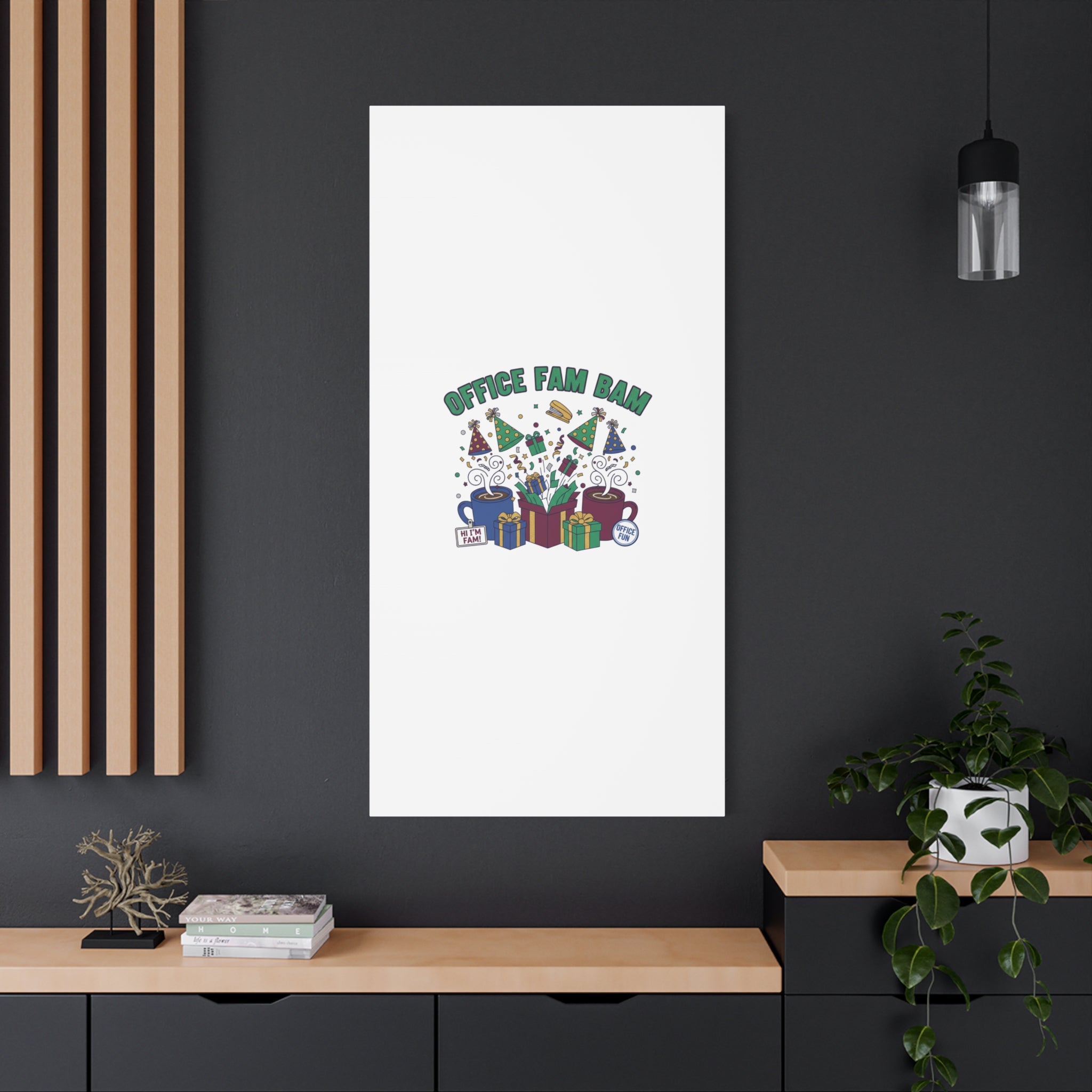 Office Fam Bam Canvas | Festive Office Party Decor, Secret Santa Humor