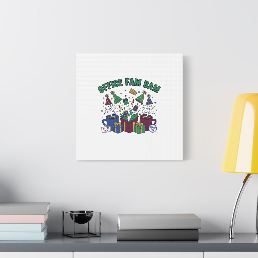 Office Fam Bam Canvas | Festive Office Party Decor, Secret Santa Humor