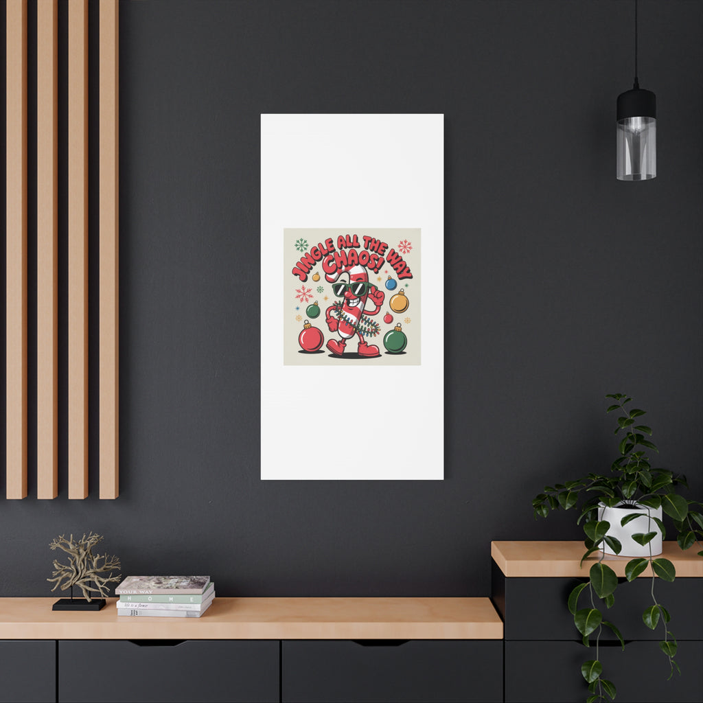 Jingle All The Way Chaos Candy Cane Canvas | ugly Christmas sweater, festive gag sweater