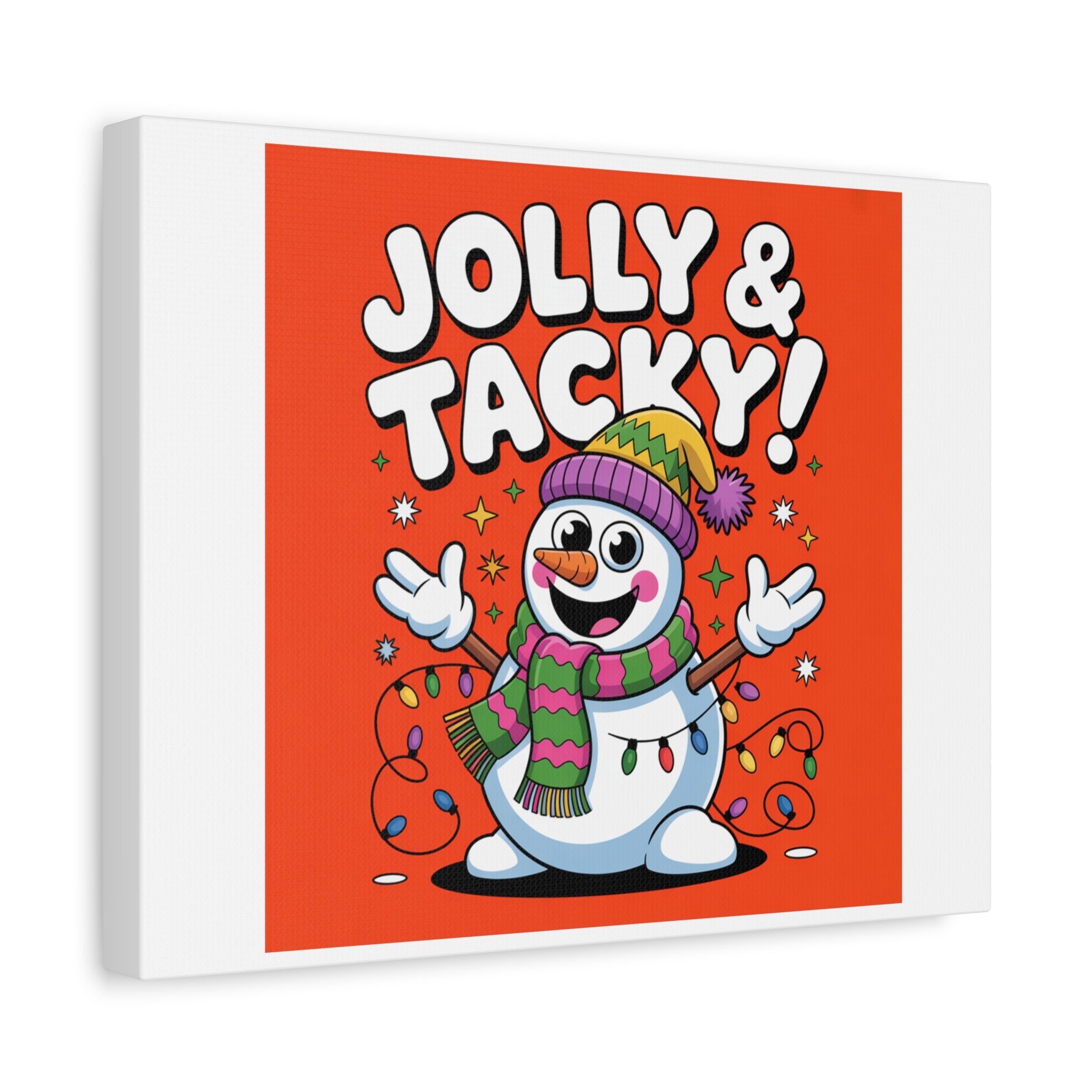 Jolly & Tacky Snowman Matte Canvas | ugly Christmas sweater novelty, festive gag