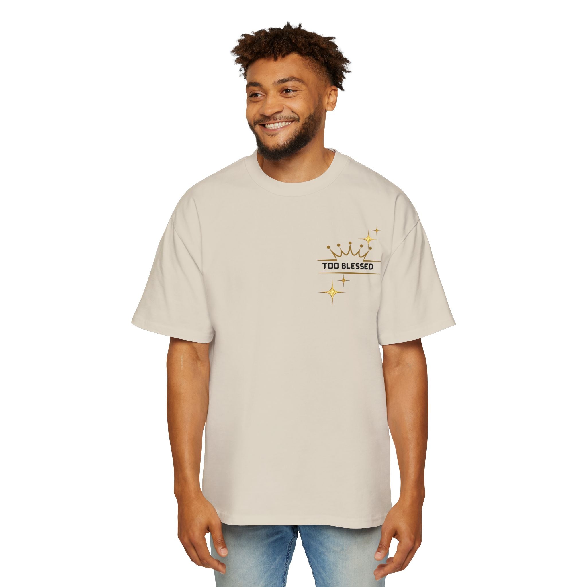 Too Blessed Crown Tee — Men's Oversized Graphic T-Shirt