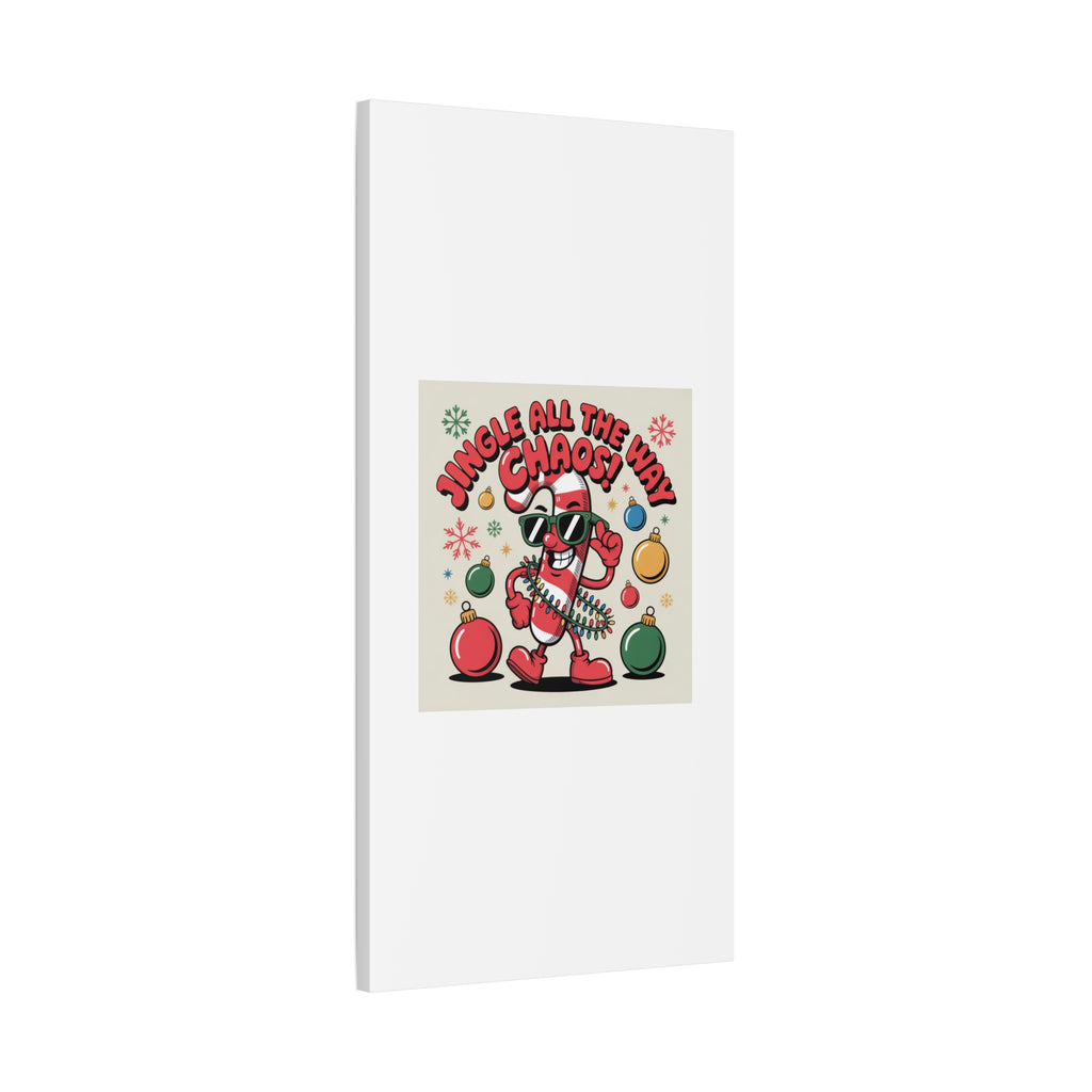 Jingle All The Way Chaos Candy Cane Canvas | ugly Christmas sweater, festive gag sweater