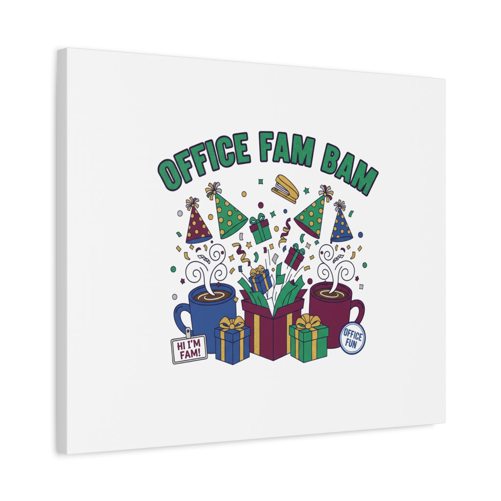 Office Fam Bam Canvas | Festive Office Party Decor, Secret Santa Humor