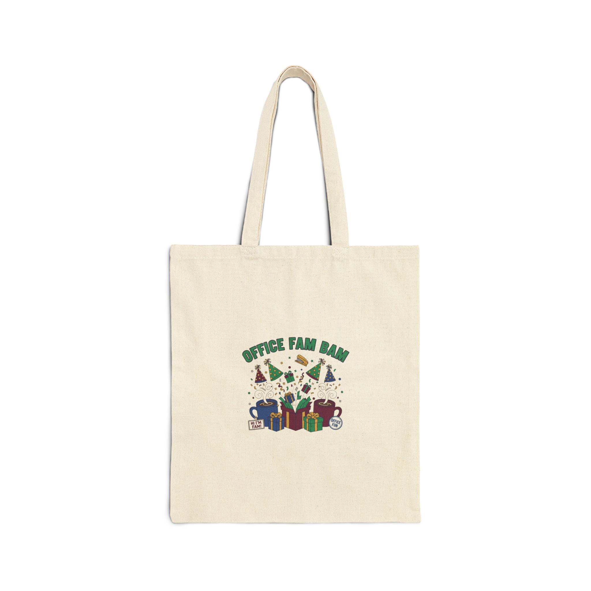 Office Party Badge Tote | Secret Santa, Holiday Office Humor
