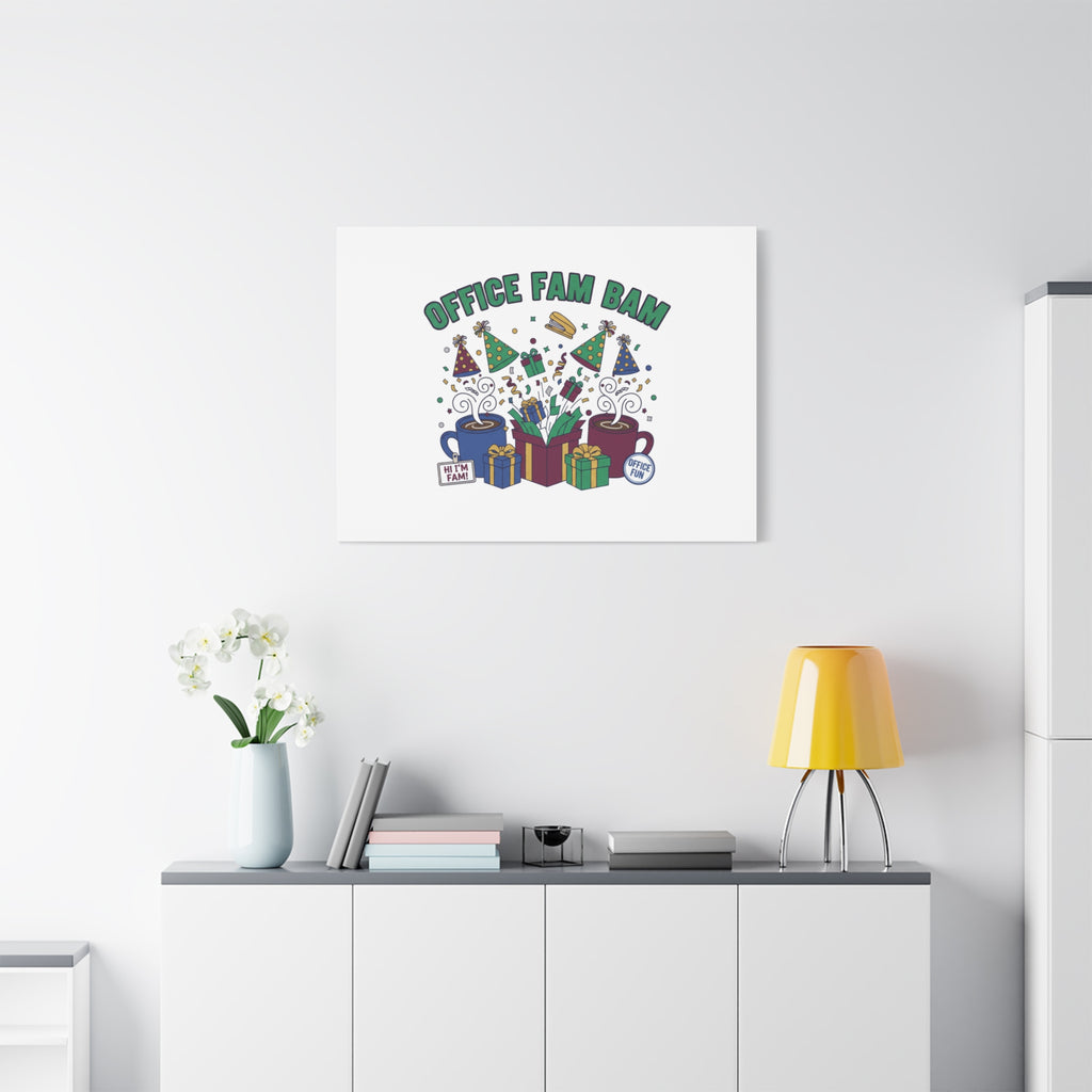 Office Fam Bam Canvas | Festive Office Party Decor, Secret Santa Humor