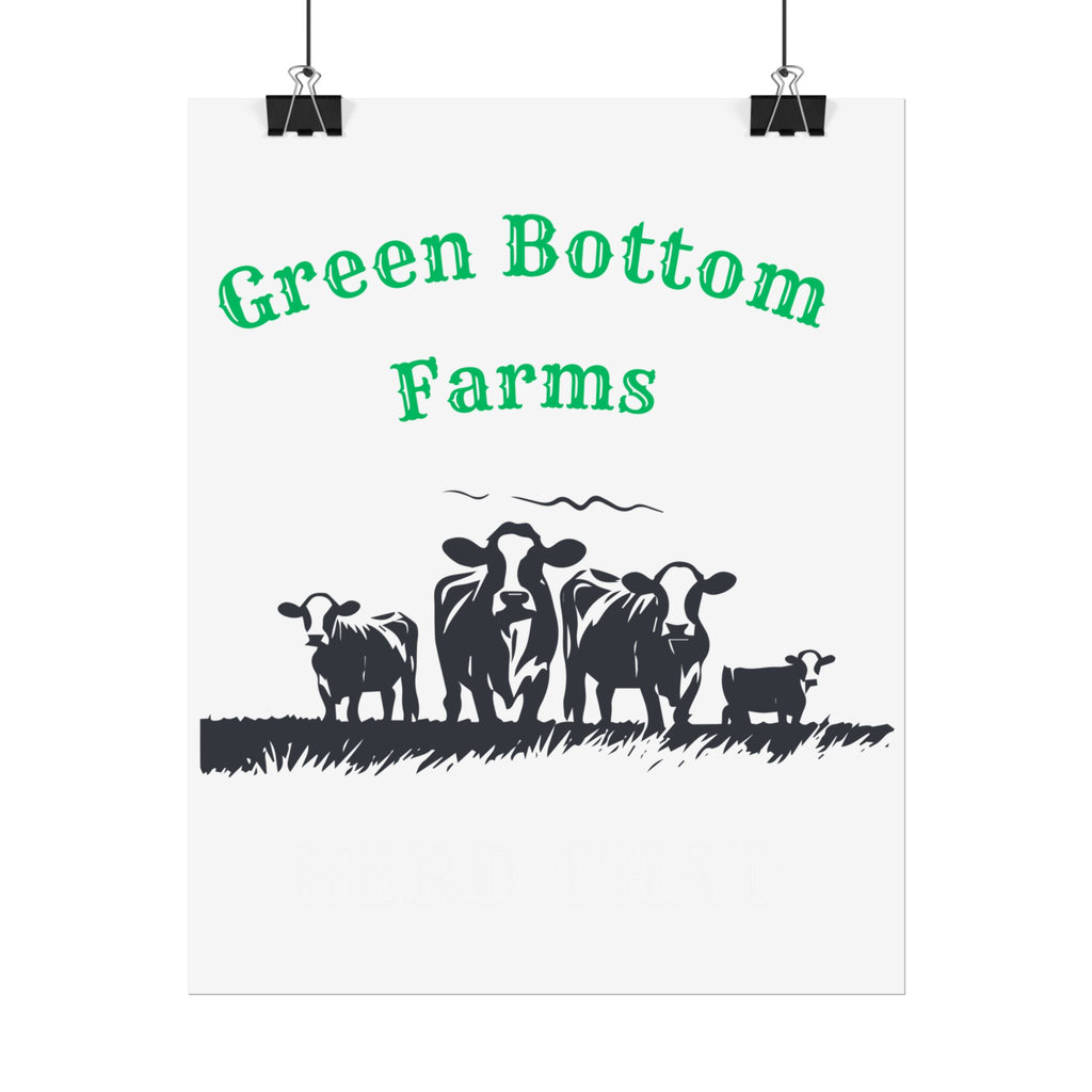 Farmhouse Rolled Posters, Cow Art Decor, Green Bottom Farms, Country Home, Rustic Wall Art, Farmhouse Decor, Animal Wall Prints