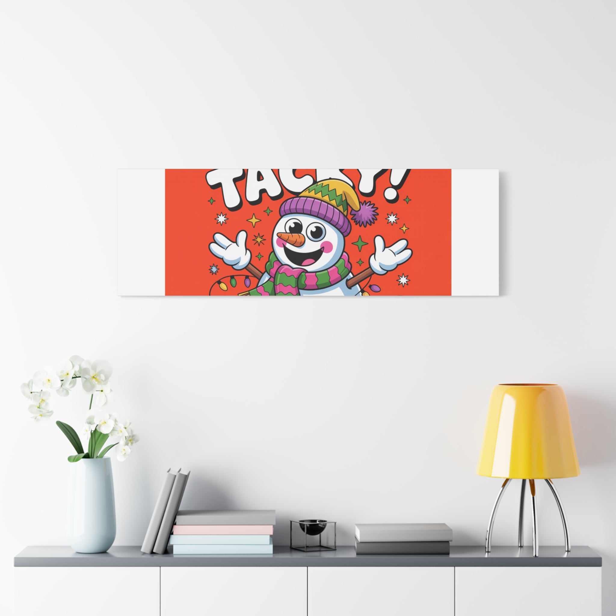 Jolly & Tacky Snowman Matte Canvas | ugly Christmas sweater novelty, festive gag