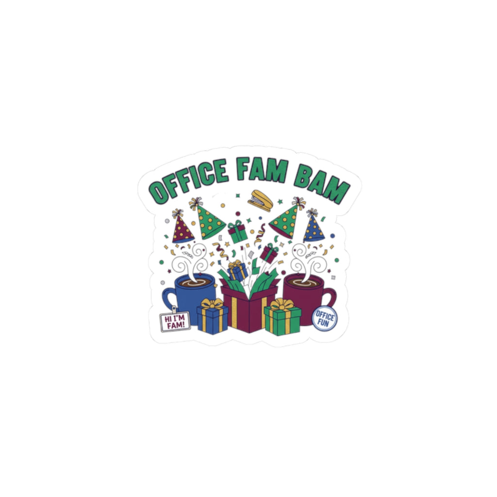 Office Fam Bam Kiss-Cut Stickers | Secret Santa, Office Party Humor