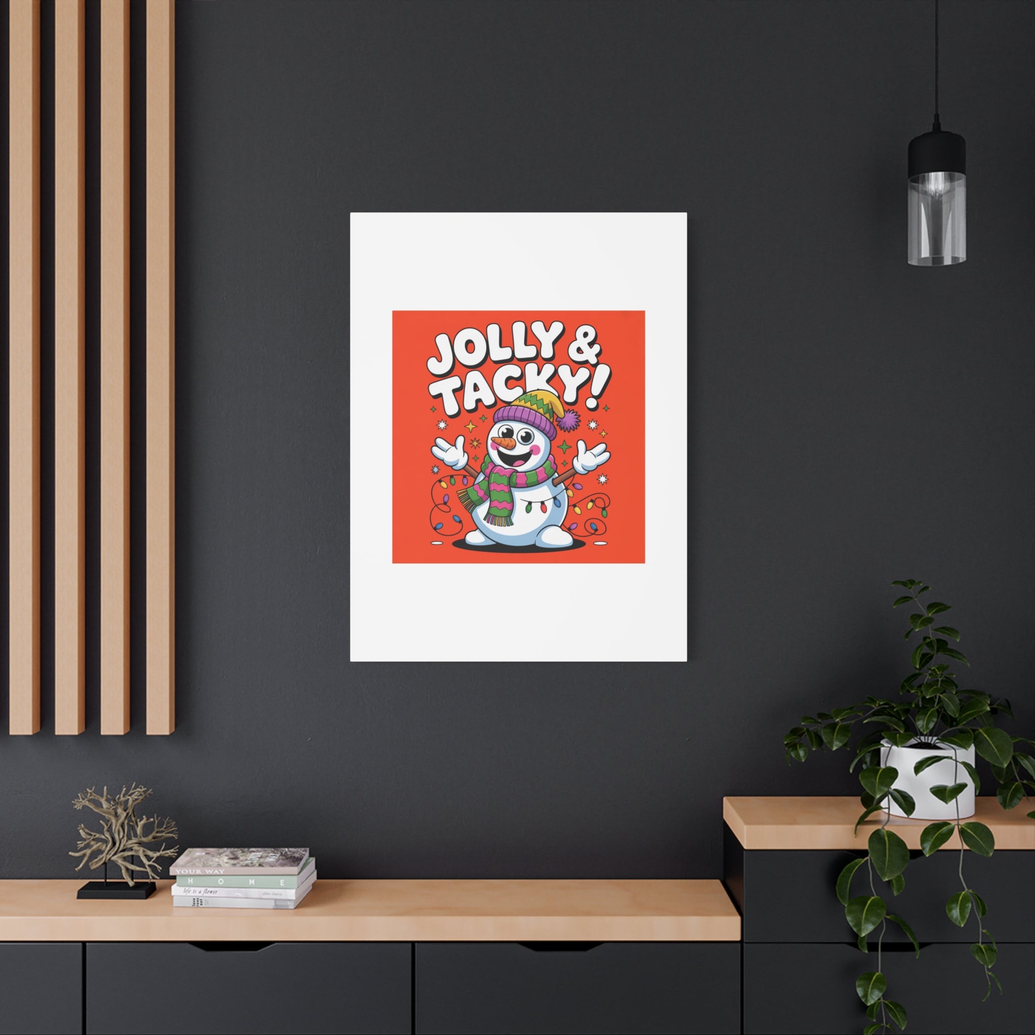 Jolly & Tacky Snowman Matte Canvas | ugly Christmas sweater novelty, festive gag