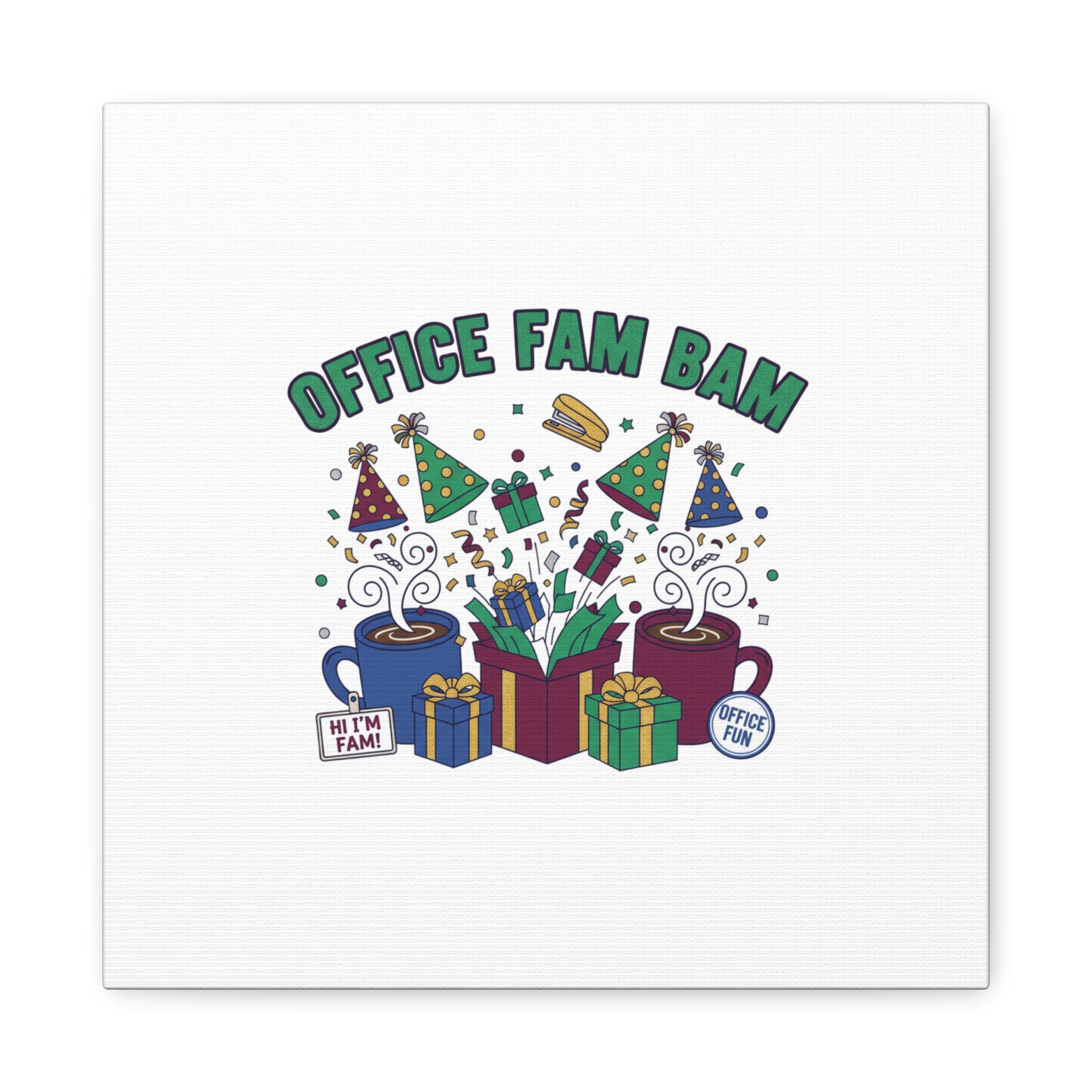 Office Fam Bam Canvas | Festive Office Party Decor, Secret Santa Humor