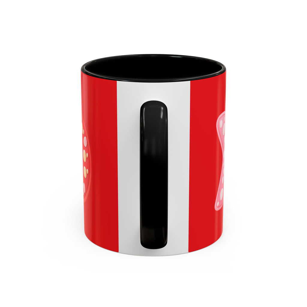 XO Valentine Coffee Mug — Red Accent Romantic Ceramic Mug