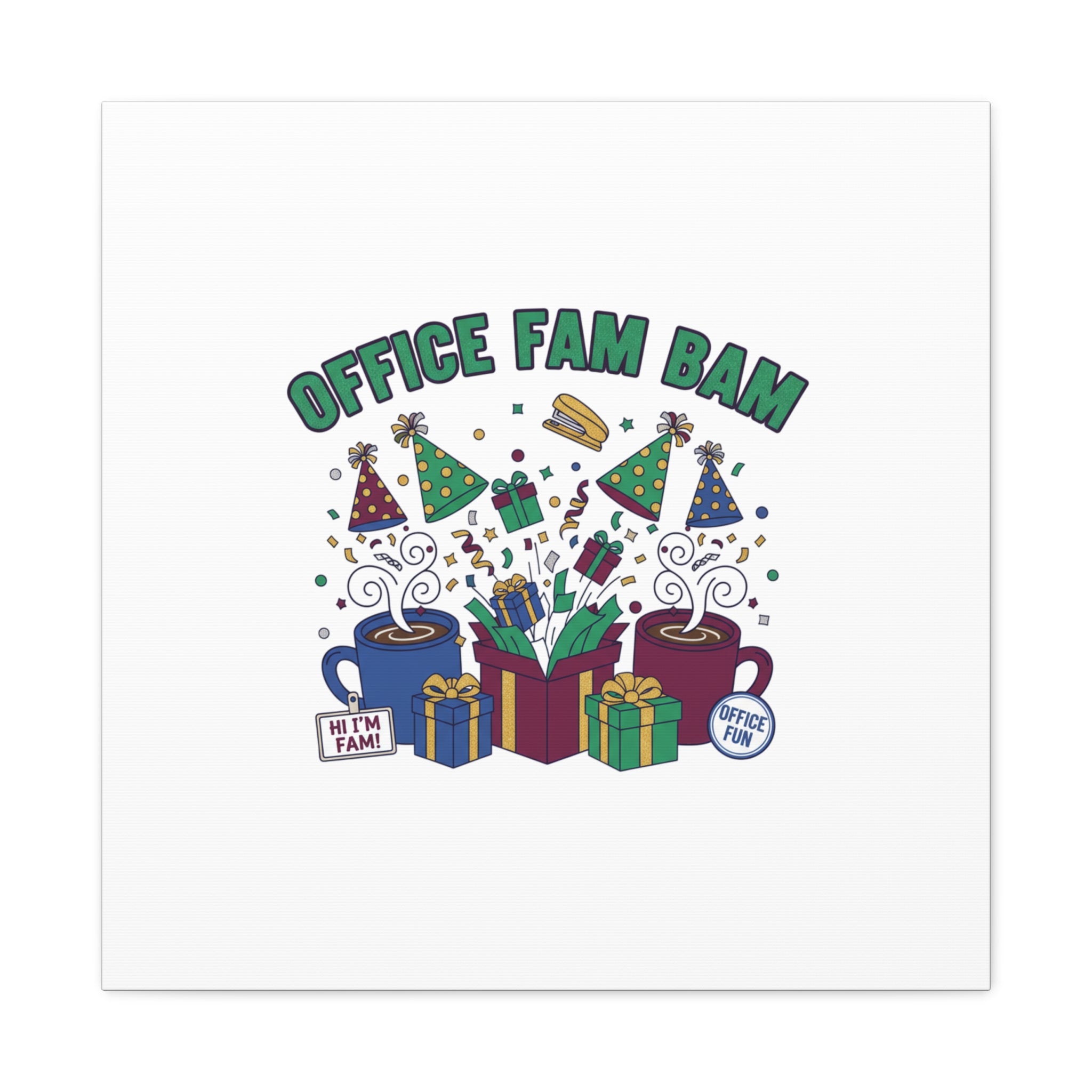 Office Fam Bam Canvas | Festive Office Party Decor, Secret Santa Humor