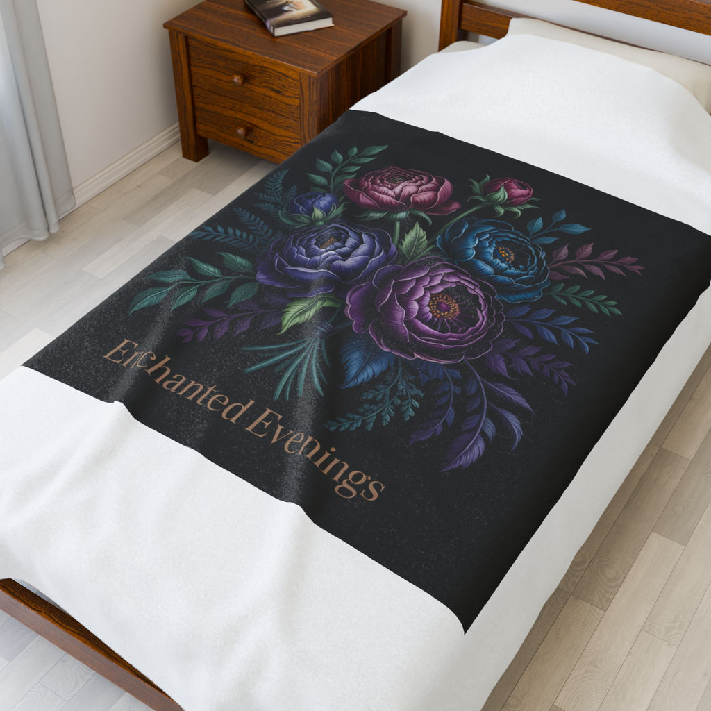 Enchanted Evenings Moody Rose Bouquet Blanket | Dark Floral, Gothic Bloom