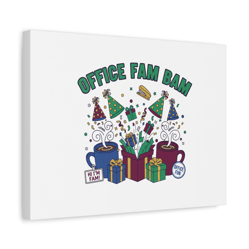 Office Fam Bam Canvas | Festive Office Party Decor, Secret Santa Humor
