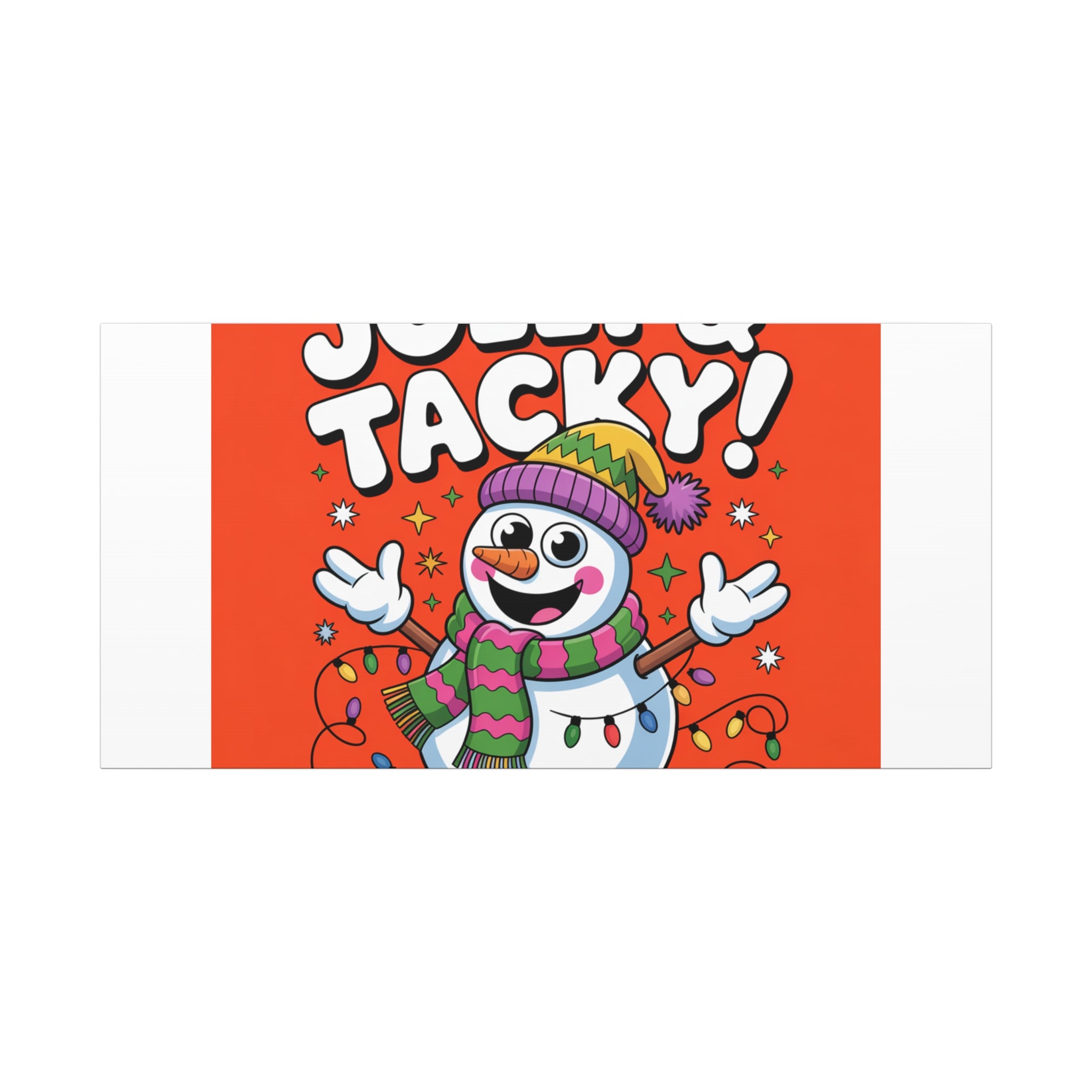 Jolly & Tacky Snowman Matte Canvas | ugly Christmas sweater novelty, festive gag