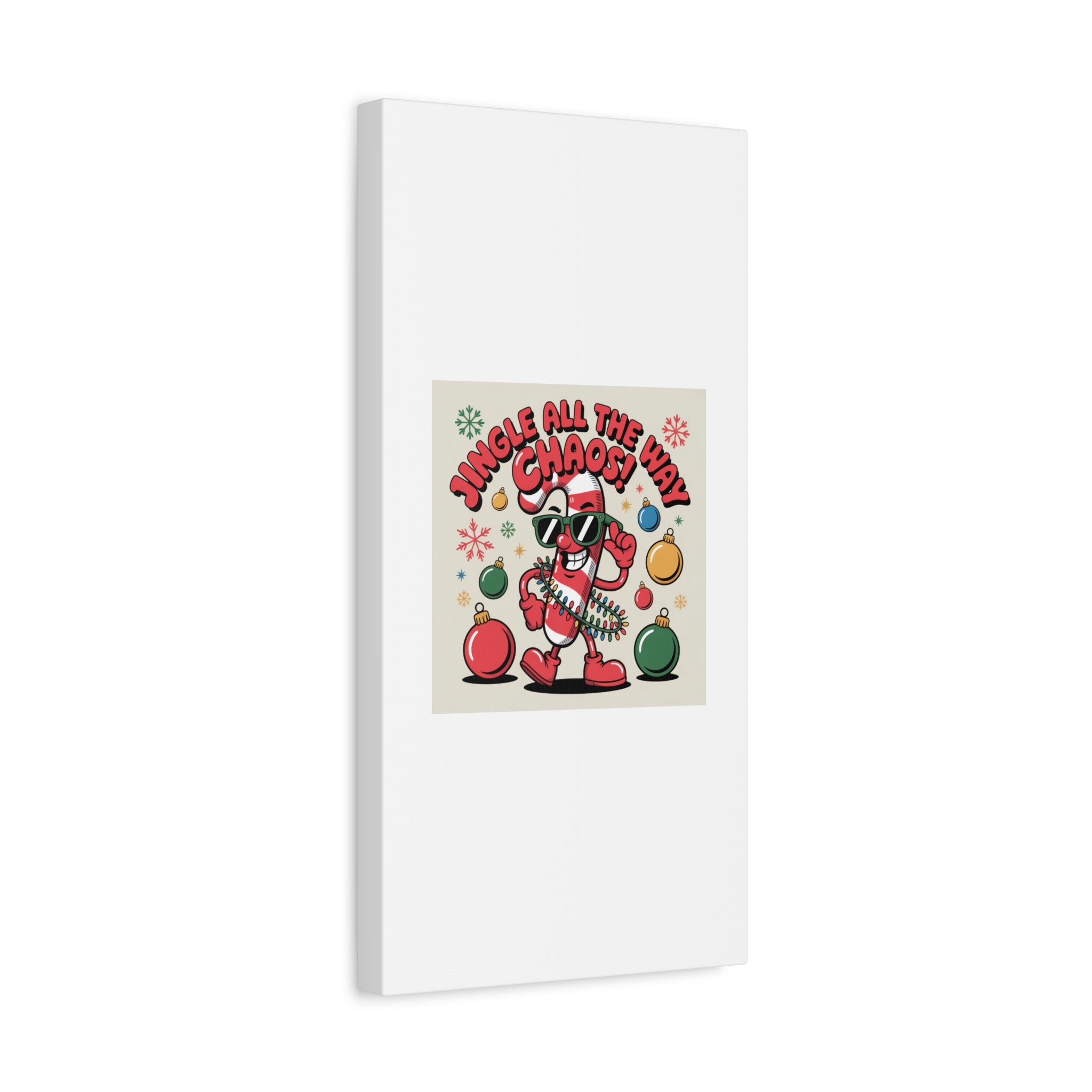 Jingle All The Way Chaos Candy Cane Canvas | ugly Christmas sweater, festive gag sweater