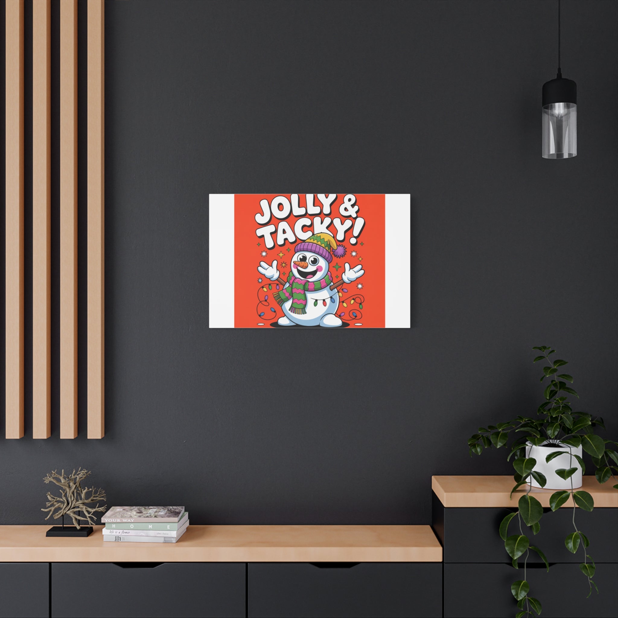 Jolly & Tacky Snowman Matte Canvas | ugly Christmas sweater novelty, festive gag