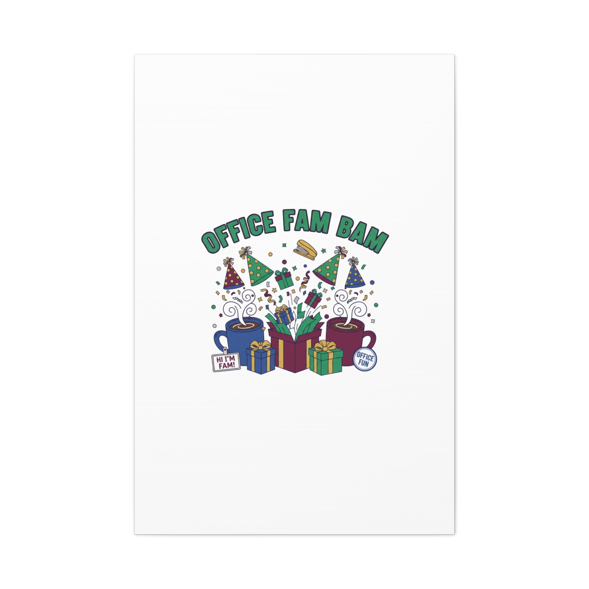 Office Fam Bam Canvas | Festive Office Party Decor, Secret Santa Humor