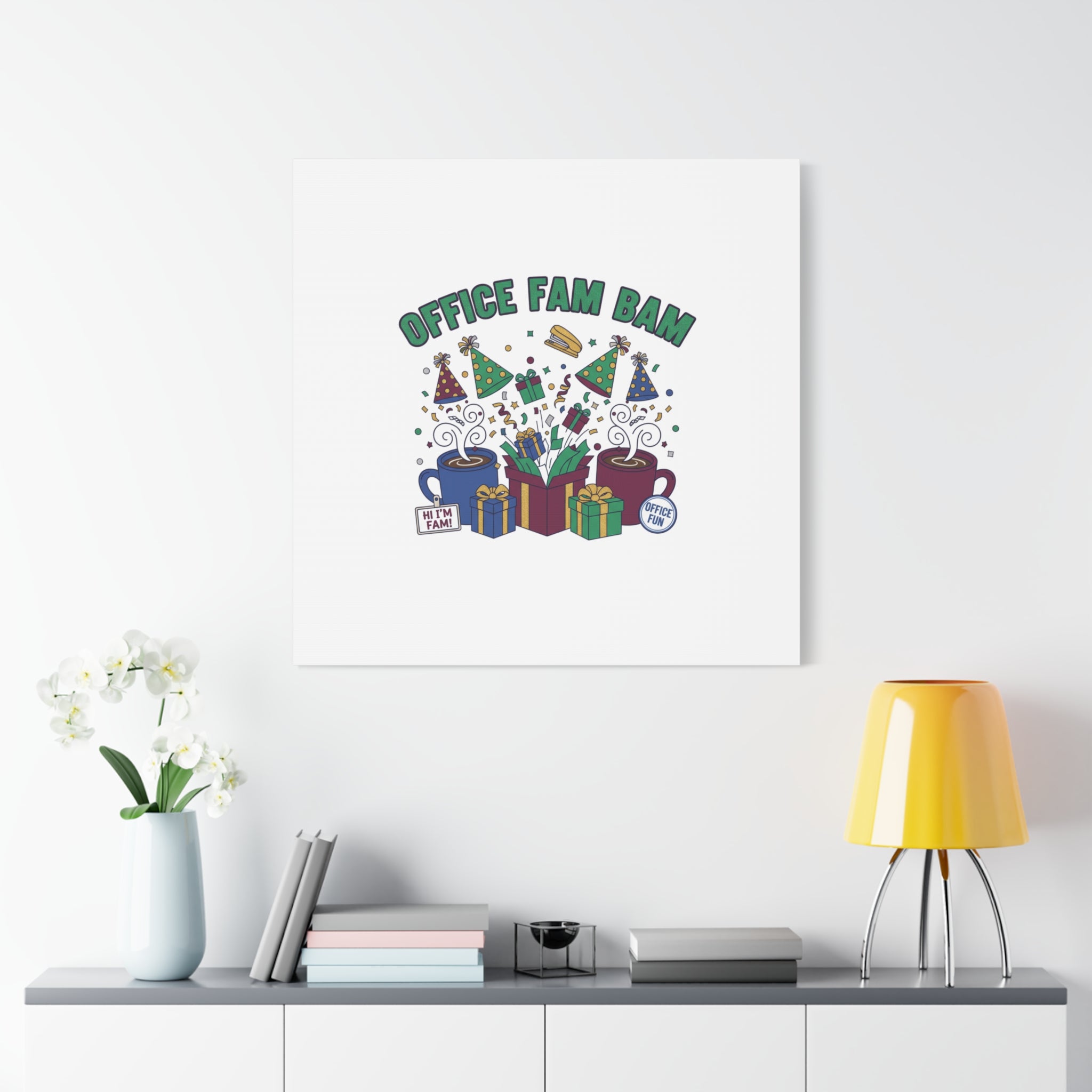 Office Fam Bam Canvas | Festive Office Party Decor, Secret Santa Humor