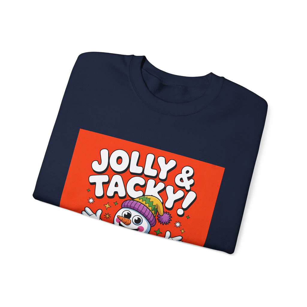 Jolly & Tacky Snowman Sweatshirt | ugly Christmas sweater, novelty holiday sweatshirt