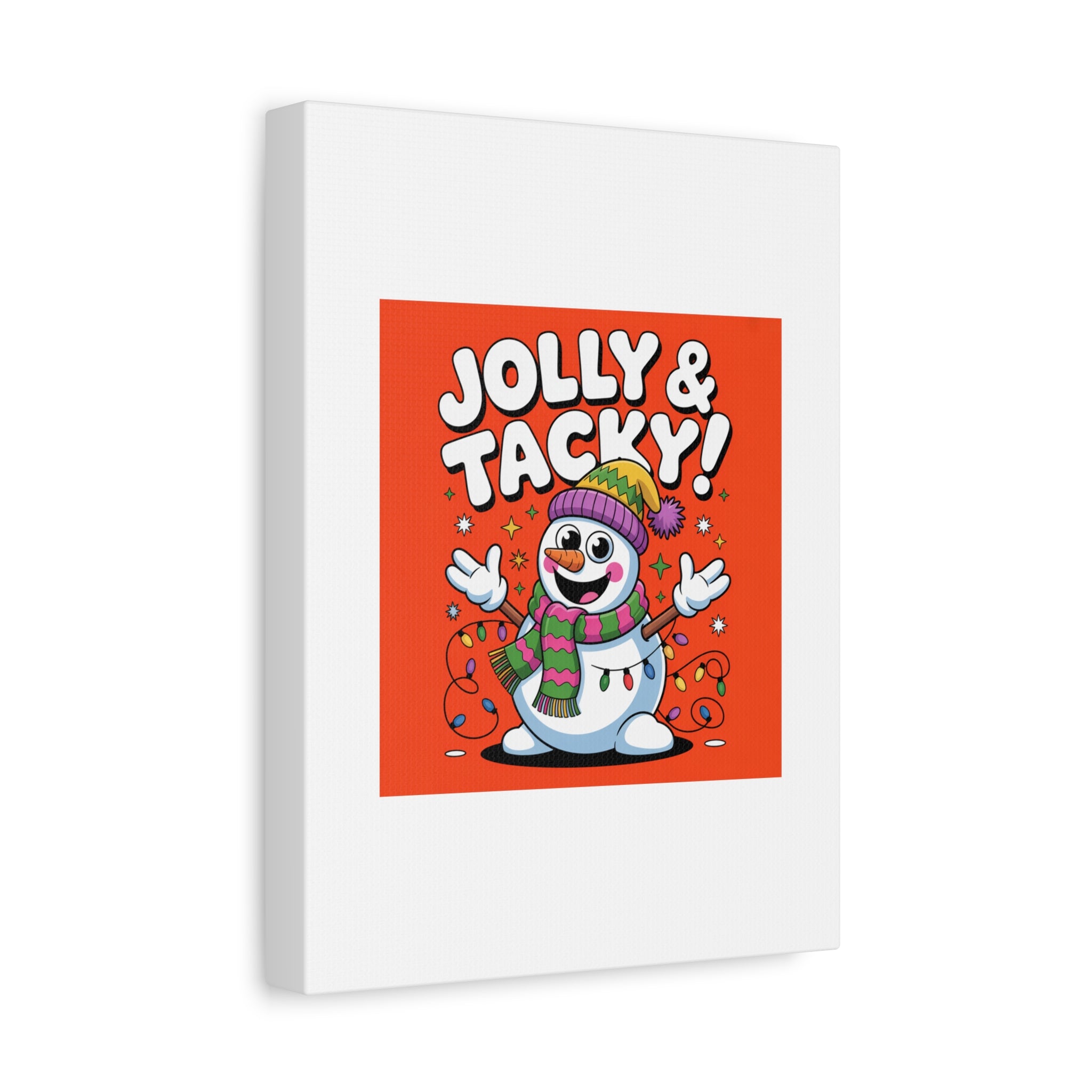 Jolly & Tacky Snowman Matte Canvas | ugly Christmas sweater novelty, festive gag