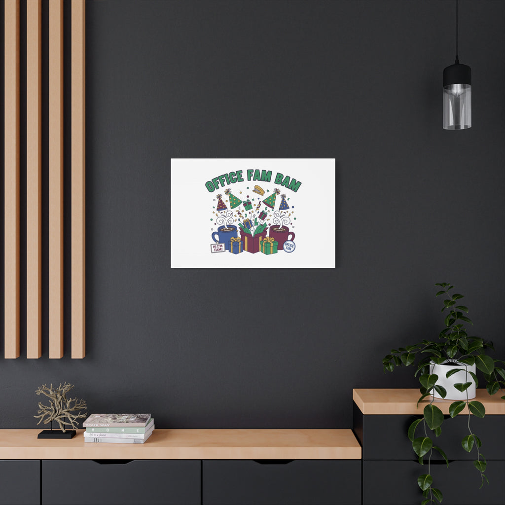 Office Fam Bam Canvas | Festive Office Party Decor, Secret Santa Humor