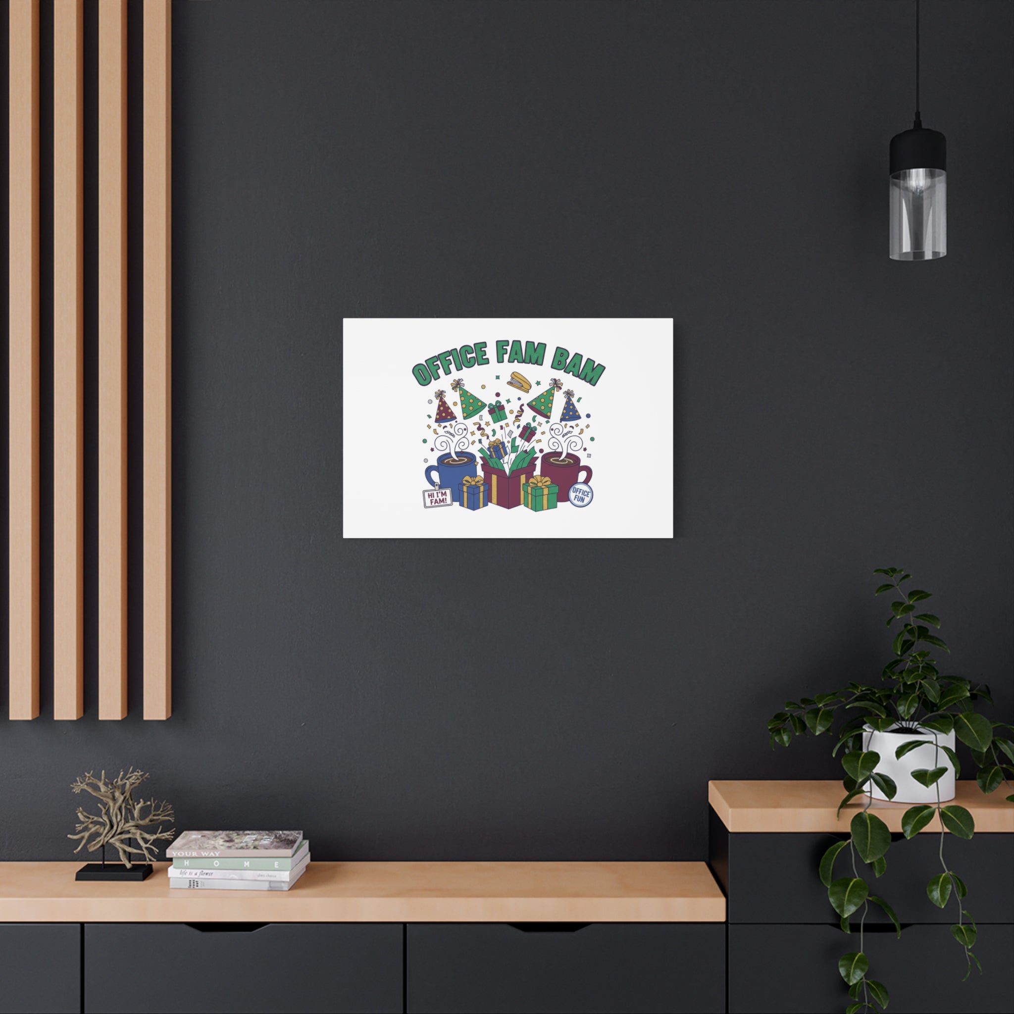Office Fam Bam Canvas | Festive Office Party Decor, Secret Santa Humor